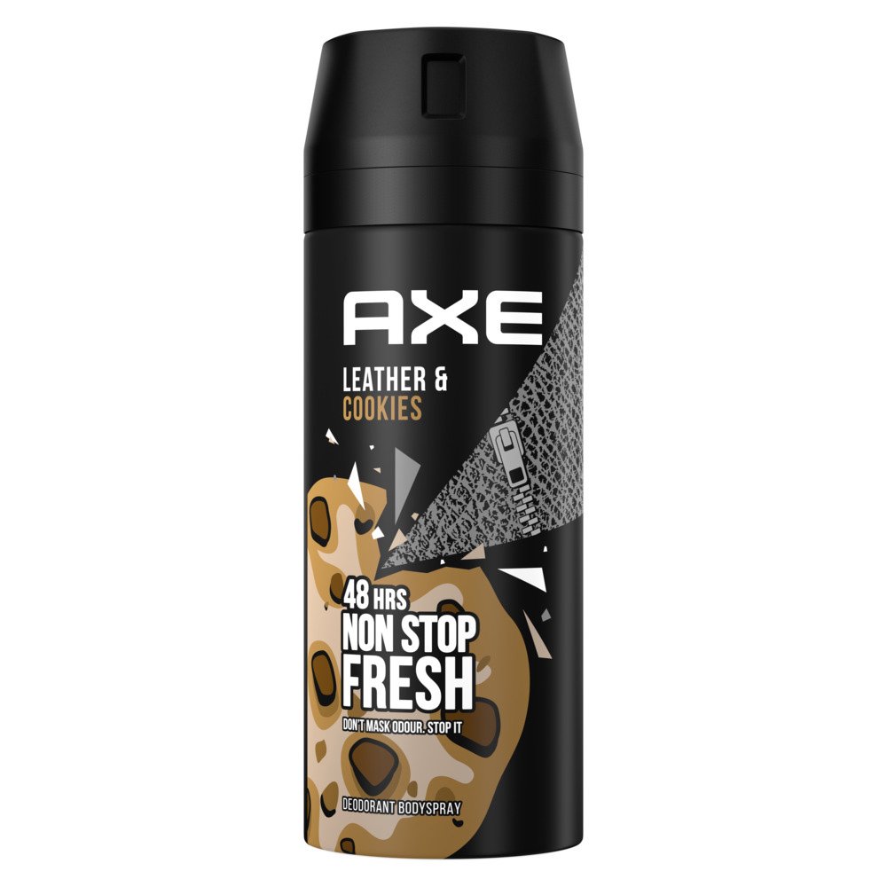 Axe Collision Leather & Cookies Body Spray Αποσμητικό 48ωρης Φρεσκάδας με Γλυκό Άρωμα Μπισκότου 150ml