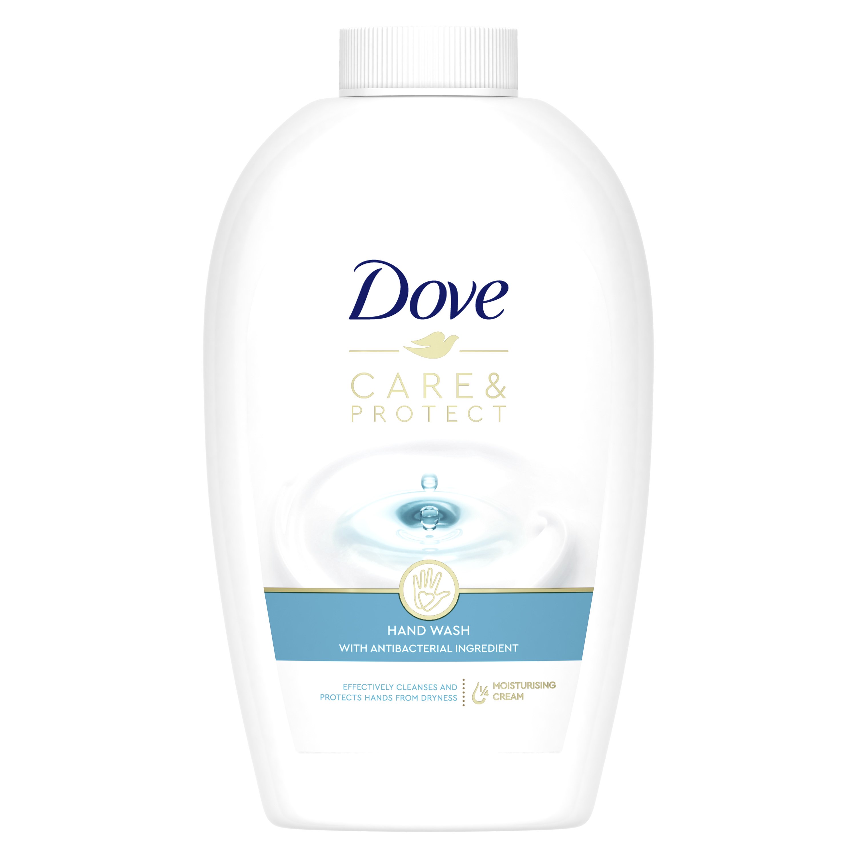Dove Care & Protect Hand Wash Refill Ενυδατικό Υγρό Σαπούνι Χεριών με Αντιβακτηριακό Συστατικό, Ανταλλακτικό Χωρίς Αντλία 250ml