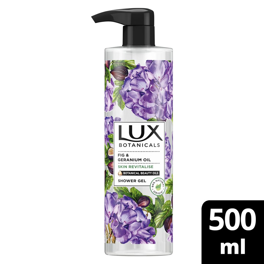 Lux Botanicals Fig & Geranium Oil Skin Revitalise Shower Gel Αφρόλουτρο με Αισθησιακό Άρωμα Από Άνθη Σύκου & Γεράνι 500ml