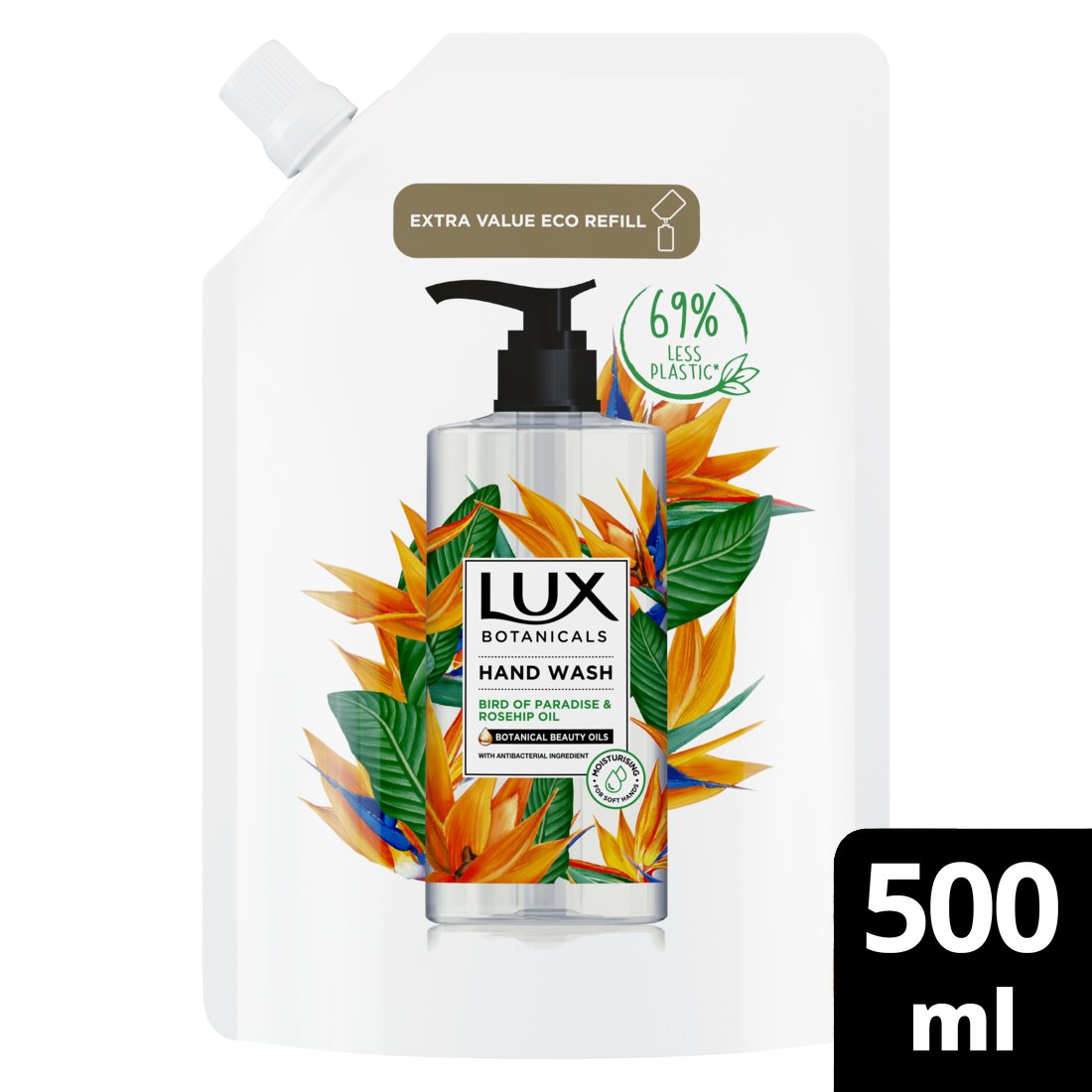 Lux Botancals Bird Of Paradise & Rosehip Oil Hand Wash Refil Ανταλλακτικό Κρεμοσάπουνο Χεριών με Σαγηνευτικό Άρωμα 500ml