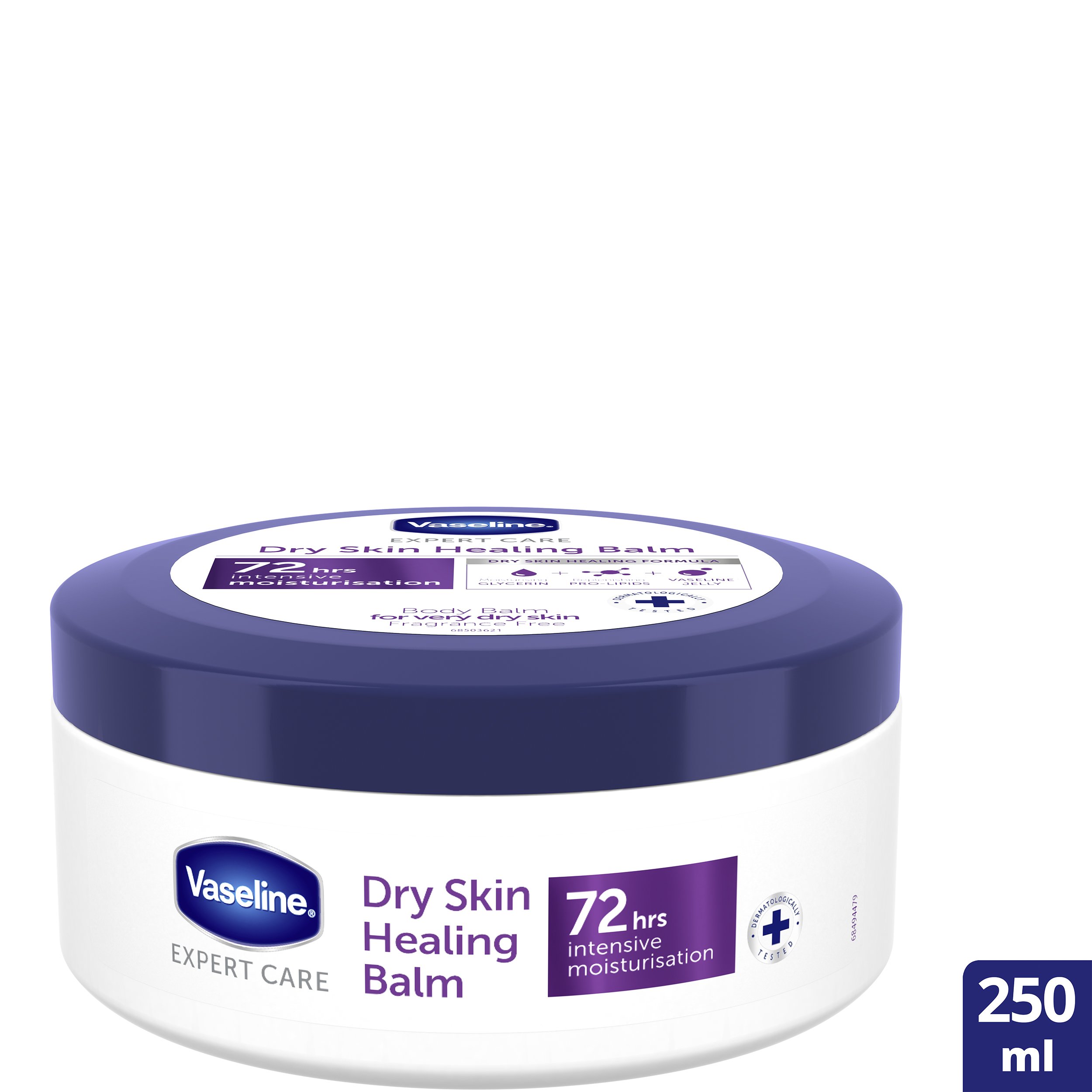 Vaseline Dry Skin Healing Balm 72h Moisturisation για Επανόρθωση της Πολύ Ξηρής Επιδερμίδας 250ml