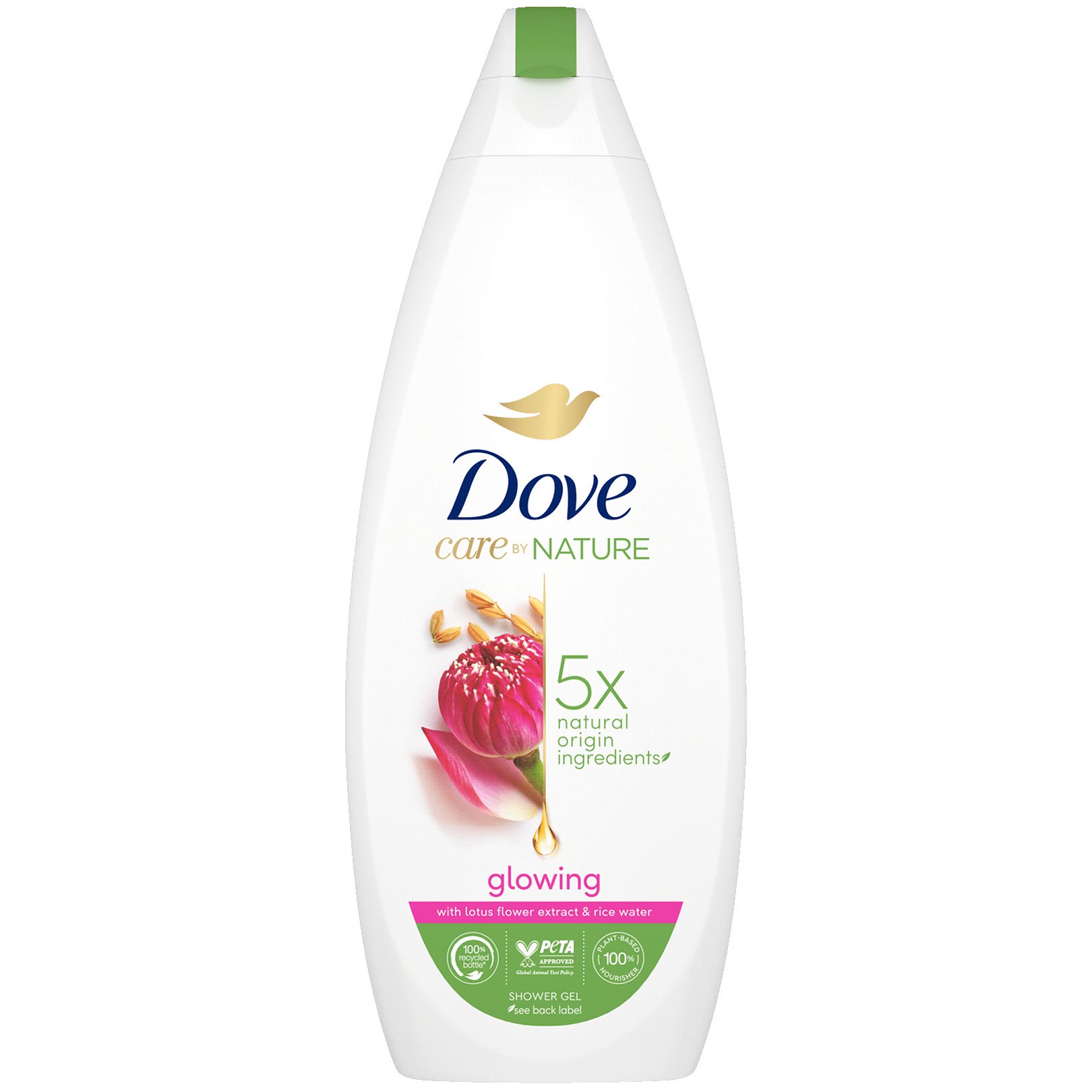 Dove Care by Nature Glowing Shower Gel Αφρόλουτρο Gel με Εκχύλισμα Λουλουδιών Λωτού 600ml