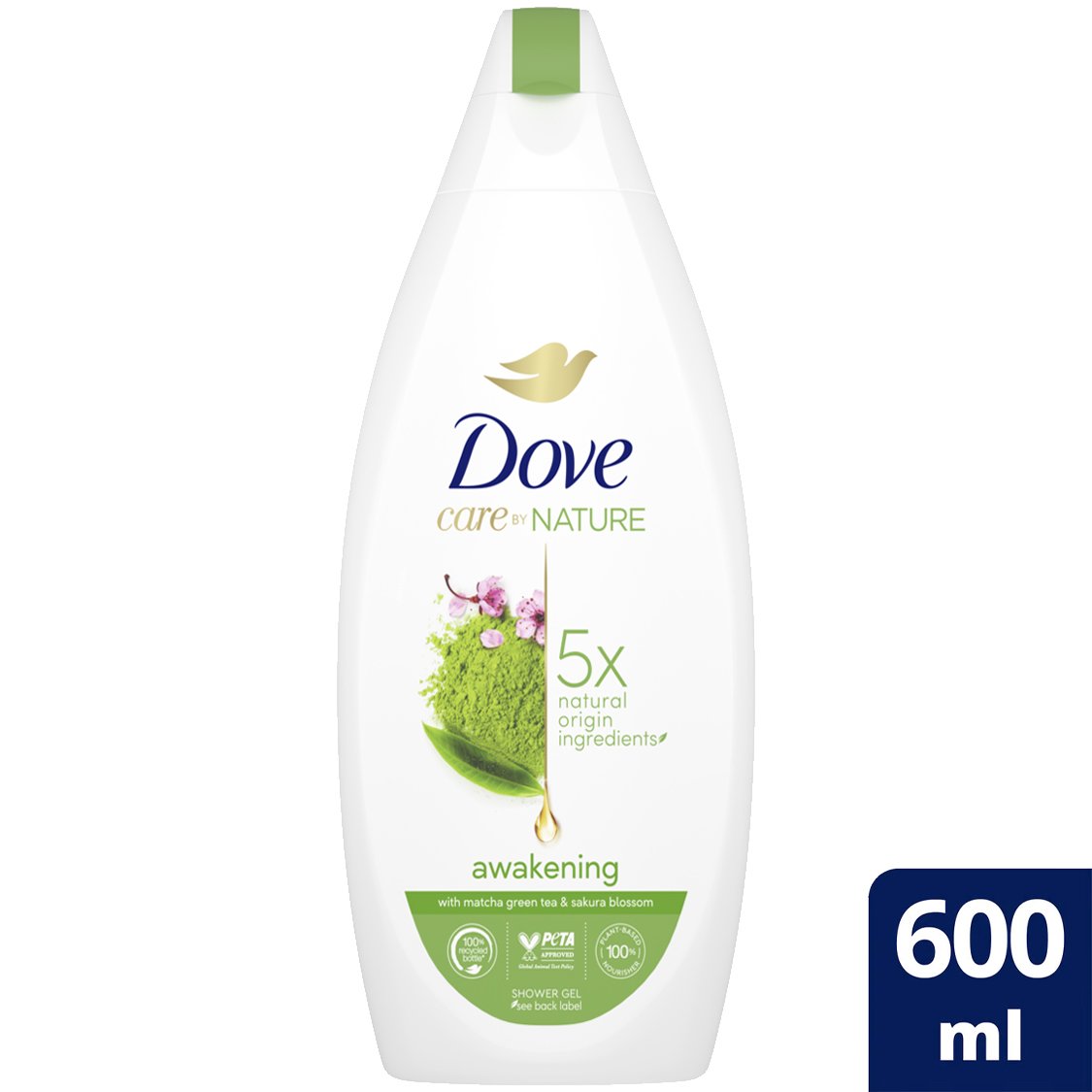 Dove Care By Nature Awakening Shower Gel Αφρόλουτρο Gel με Εκχύλισμα Πράσινου Τσαγιού & Άνθους Sakura 600ml
