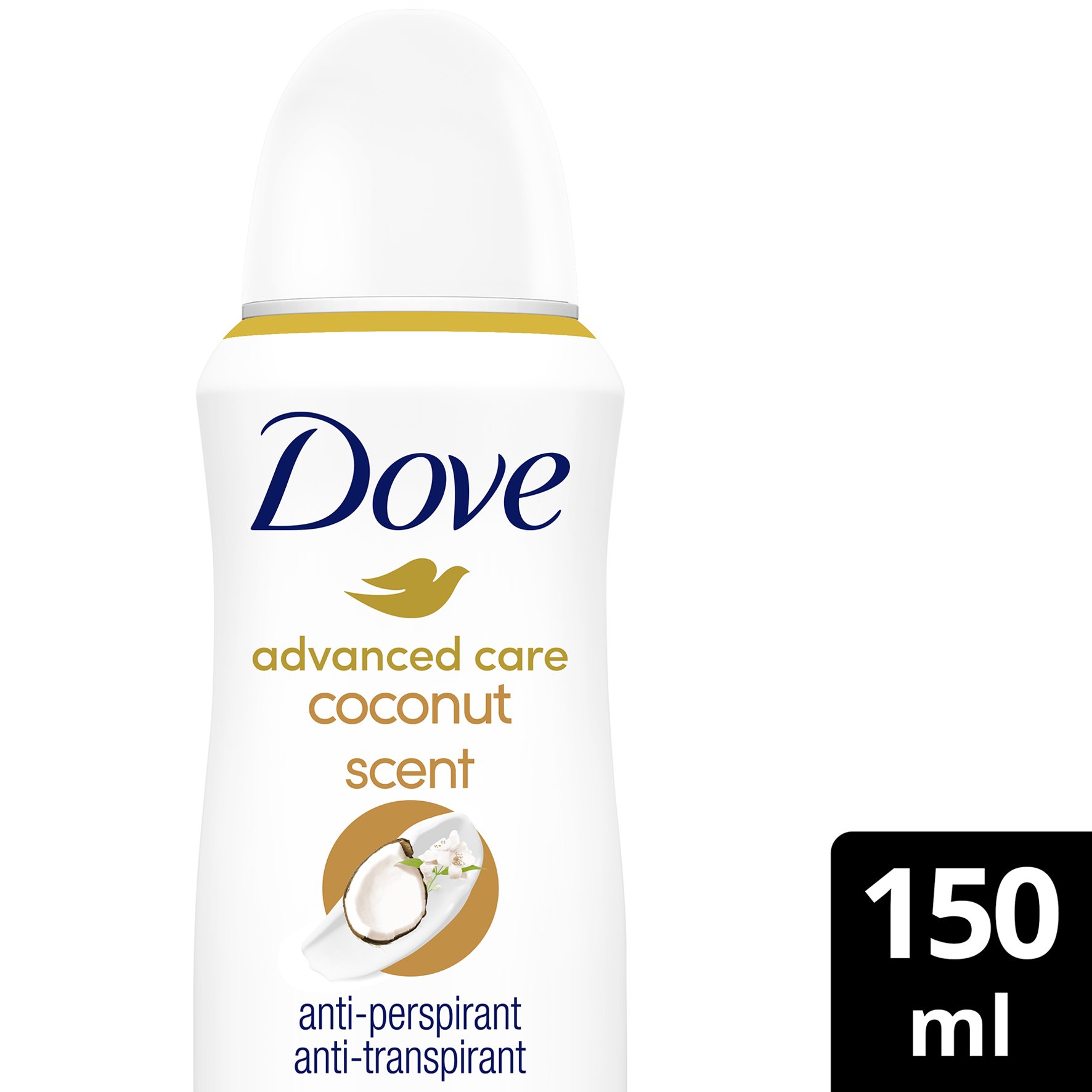 Dove Advanced Care 72h Coconut & Jasmine Flower Scent Αποσμητικό 72ωρης Αντιιδρωτικής Προστασίας με Άρωμα Καρύδας & Γιασεμιού 150ml