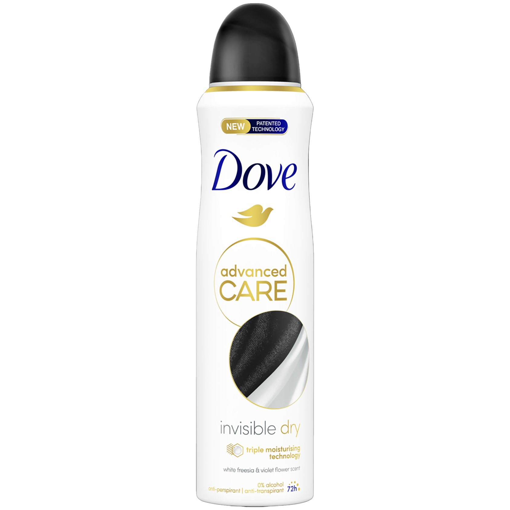 Dove Advanced Care 72h Invisible Dry Αποσμητικό 72ωρης Αντιιδρωτικής Προστασίας με Άρωμα Λευκή Φρέζια & Βιολέττα 150ml