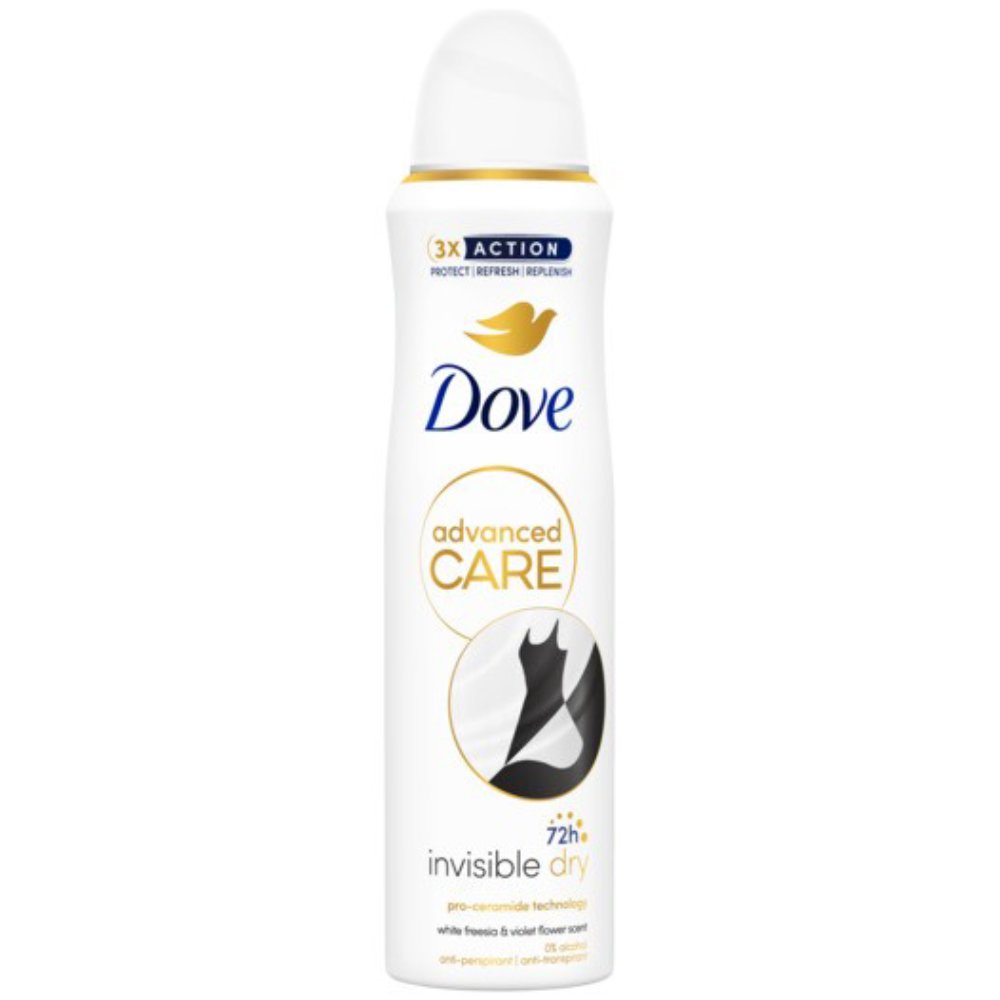 Dove Dove Advanced Care Invisible Dry 72h Anti-Perspirant Body Spray Αποσμητικό Spray Κατά των Λευκών & Κίτρινων Σημαδιών που Προσφέρει Προστασία έως 72 ώρες 150ml