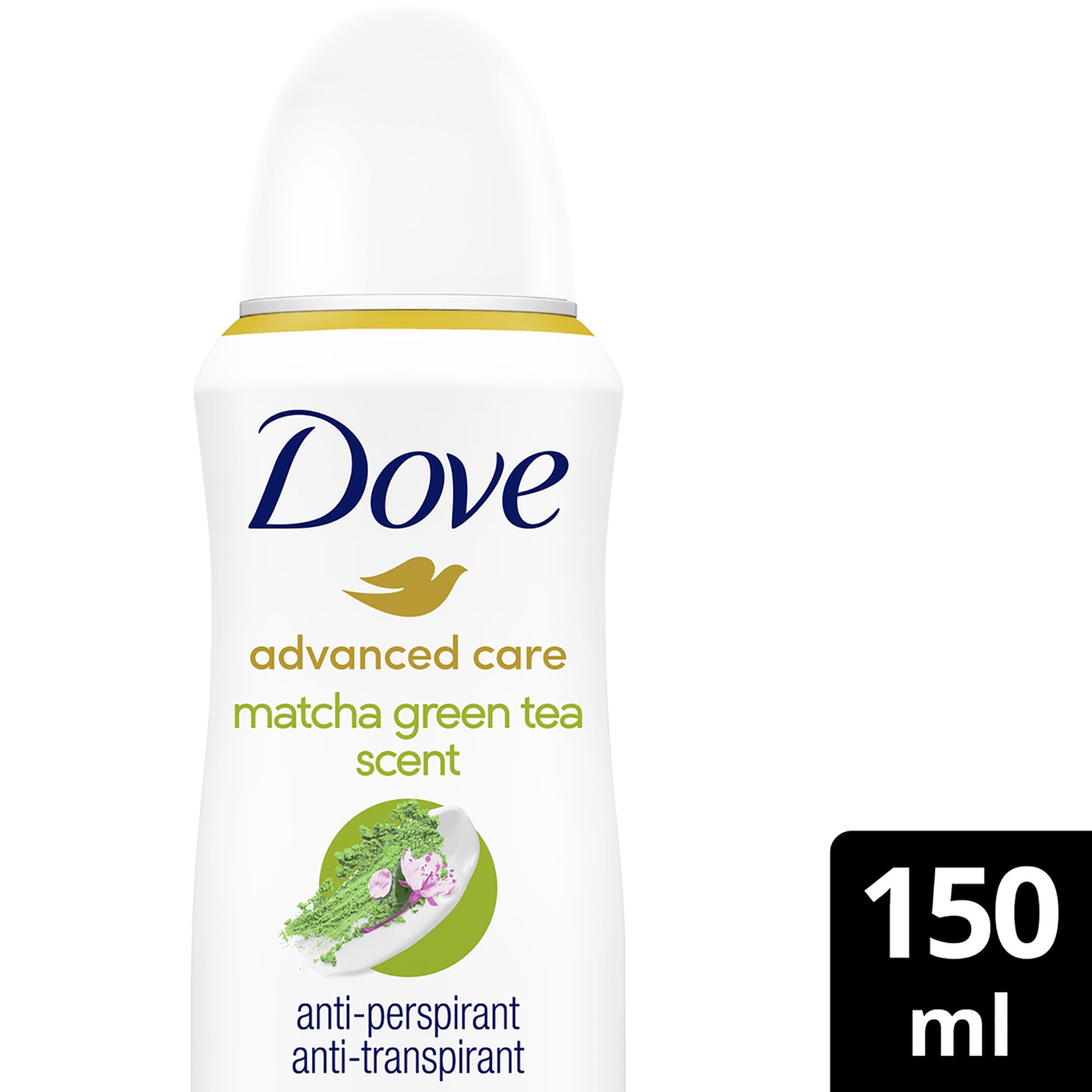 Dove Advanced Care 72h Matcha Green Tea & Sakura Blossom Scent Αποσμητικό 72ωρης Αντιιδρωτικής Προστασίας με Άρωμα Πράσινου Τσαγιού & Λουλούδι Κερασιάς 150ml