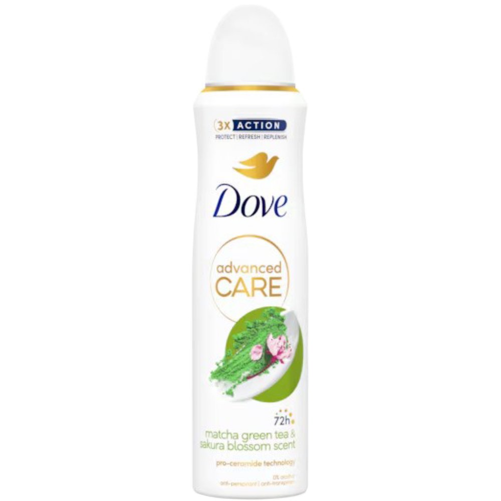 Dove Advanced Care Matcha Green Tea & Sakura Blossom Scent Spray Αποσμητικό Spray με Άρωμα Πράσινου Τσαγιού & Σακούρα για Αντιιδρωτική Προστασία Έως 72 Ώρες 150ml