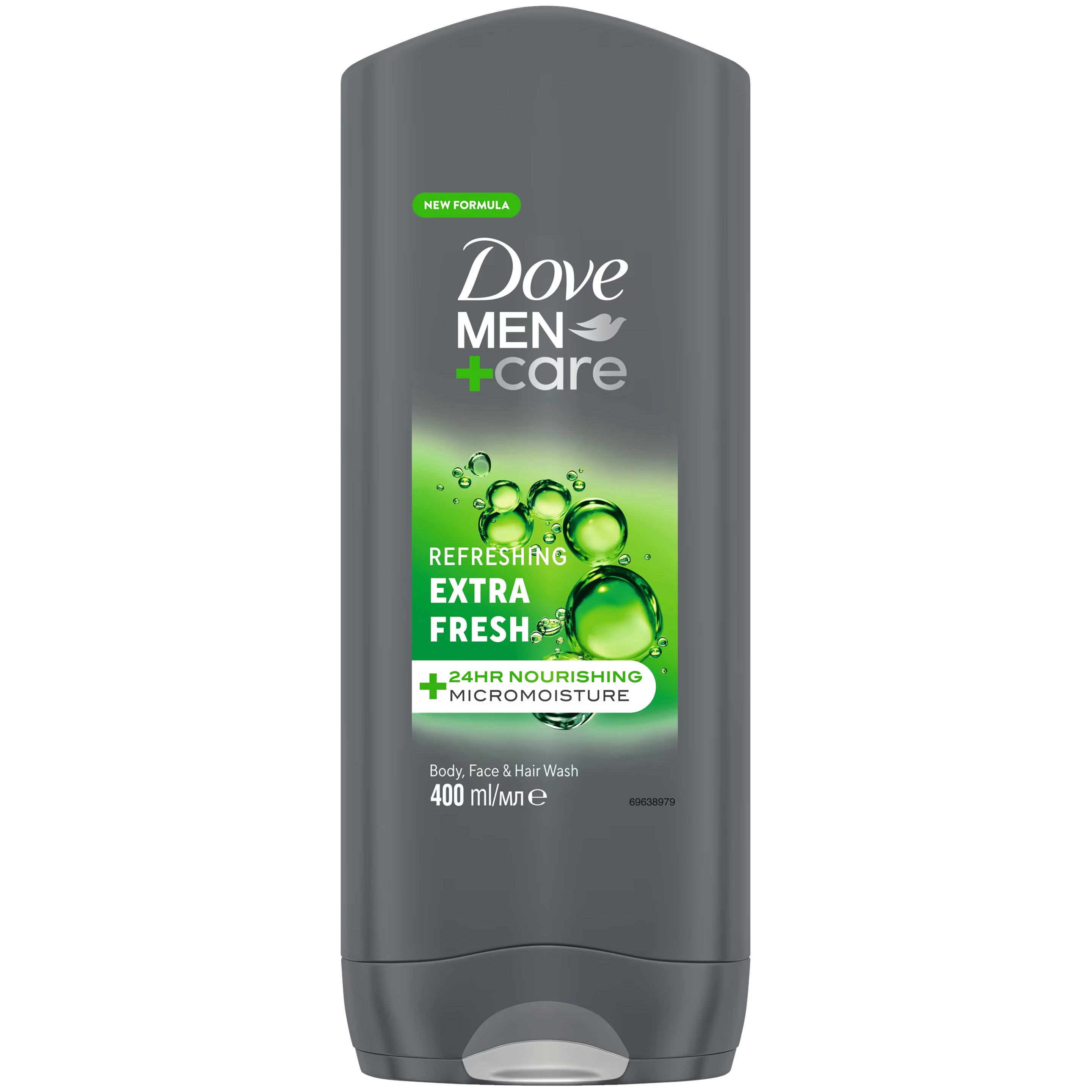 Dove Men Care Refreshing Extra Fresh 3in1 Body, Face & Hair Wash Ενυδατικό Αφρόλουτρο Προσώπου, Σώματος & Μαλλιών για Άνδρες, με Άρωμα Μανταρίνι & Σανταλόξυλο 400ml