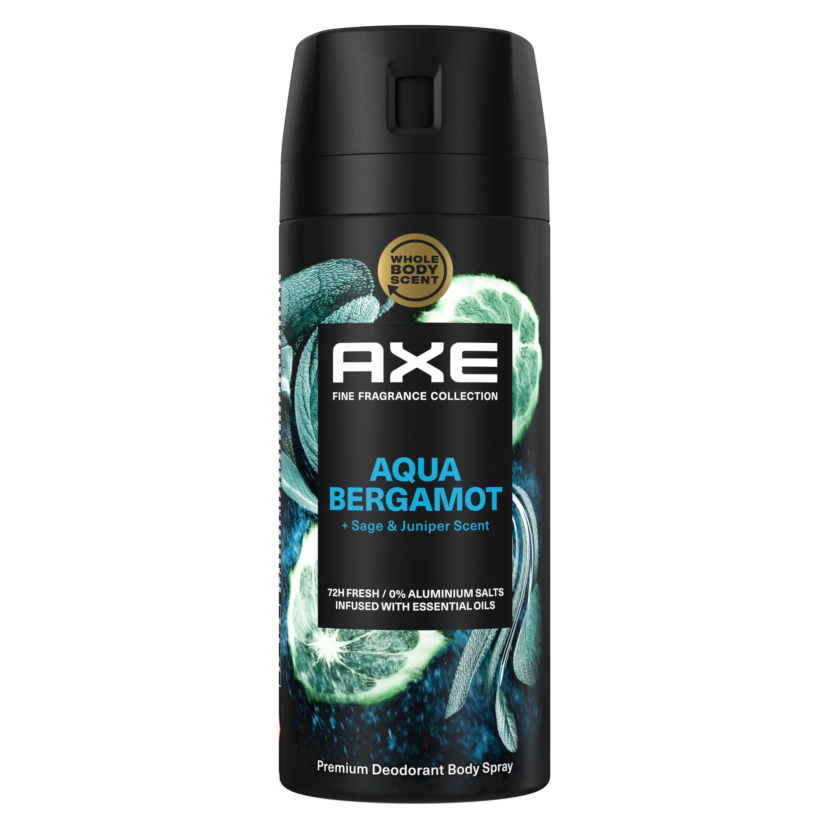 Axe Axe Aqua Bergamot 72h Anti-Perspirant Spray Ανδρικό Αποσμητικό Spray για 72ωρη Προστασία με Αιθέρια Έλαια & Άρωμα Περγαμόντο, Φασκόμηλο & Πεύκο 150ml