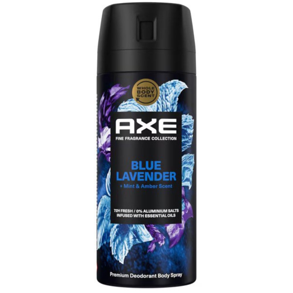Axe Axe Blue Lavender 72h Fresh Premium Deodorant Body Spray Αποσμητικό Spray με Άρωμα Λεβάντα 150ml