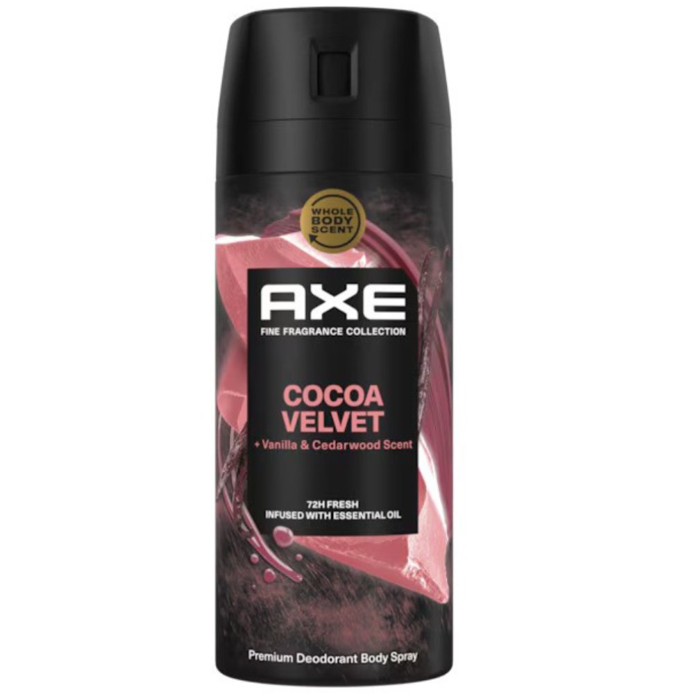 Axe Axe Cocoa Velvet 72h Fresh Premium Deodorant Body Spray Αποσμητικό Spray με Άρωμα Κακάο 150ml