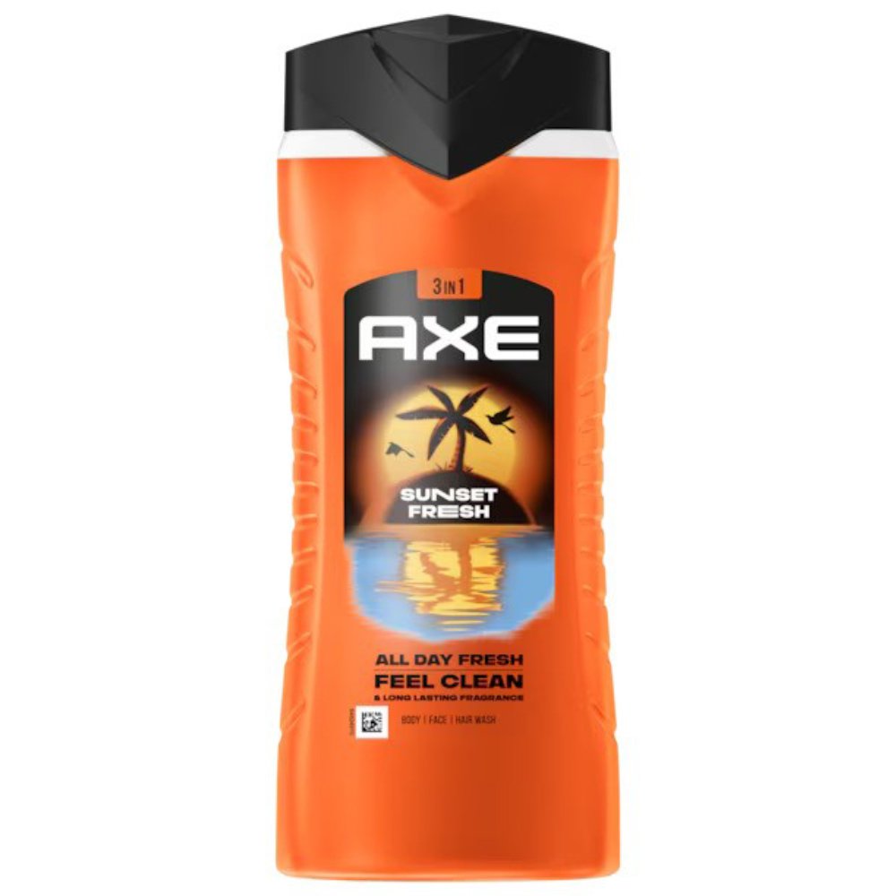 Axe Sunset Fresh All Day 3in1 Body, Face & Hair Wash Ενυδατικό Αφρόλουτρο Προσώπου, Σώματος & Μαλλιών για Άνδρες με Τροπικό Φρουτώδες Άρωμα 400ml