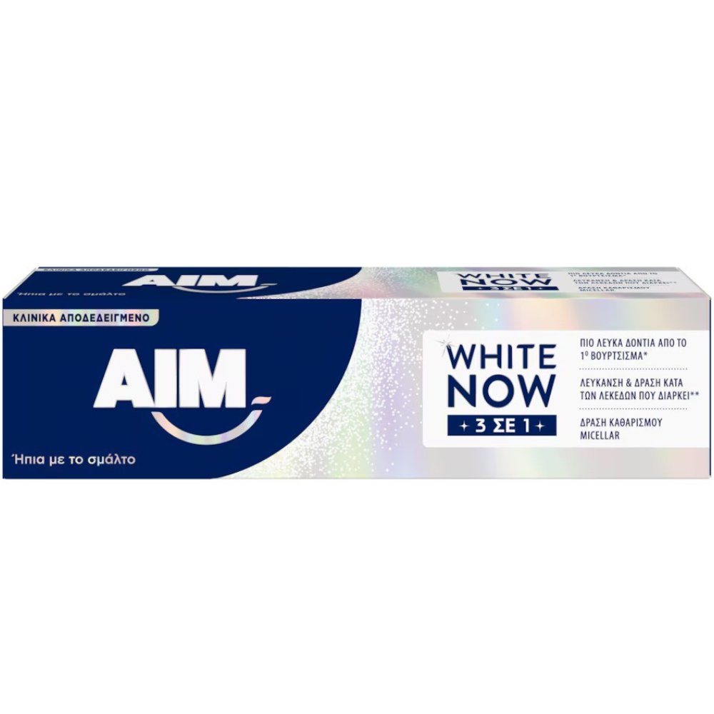 Aim White Now 3in1 Toothpaste Αποτελεσματική Οδοντόκρεμα Κατά των Λεκέδων & Λεύκανση των Δοντιών 75ml