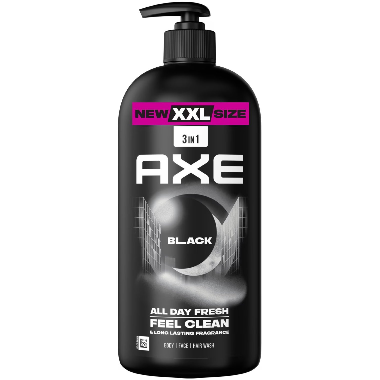 Axe Black XXL All Day Fresh Body Wash Αφρόλουτρο για Σώμα, Πρόσωπο & Μαλλιά με Εκλεπτυσμένο Άρωμα που Διαρκεί έως 12 Ώρες, με Αντλία 900ml
