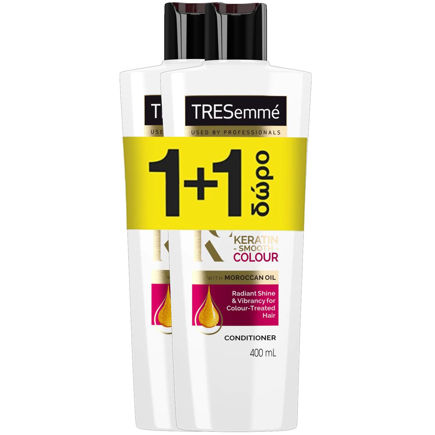 TRESemme Πακέτο Προσφοράς Keratin Smooth Colour Conditioner with Moroccan Oil Μαλακτική Κρέμα για Βαμμένα Μαλλιά 2x400ml 1+1 Δώρο
