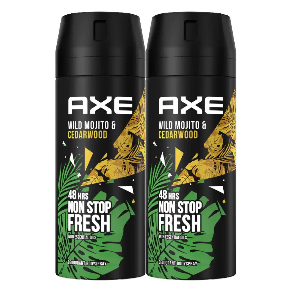Axe Πακέτο Προσφοράς Wild Mojito & Cedarwood 48h Non Stop Fresh Spray Αποσμητικό με Εσπεριδοειδή 2x150ml