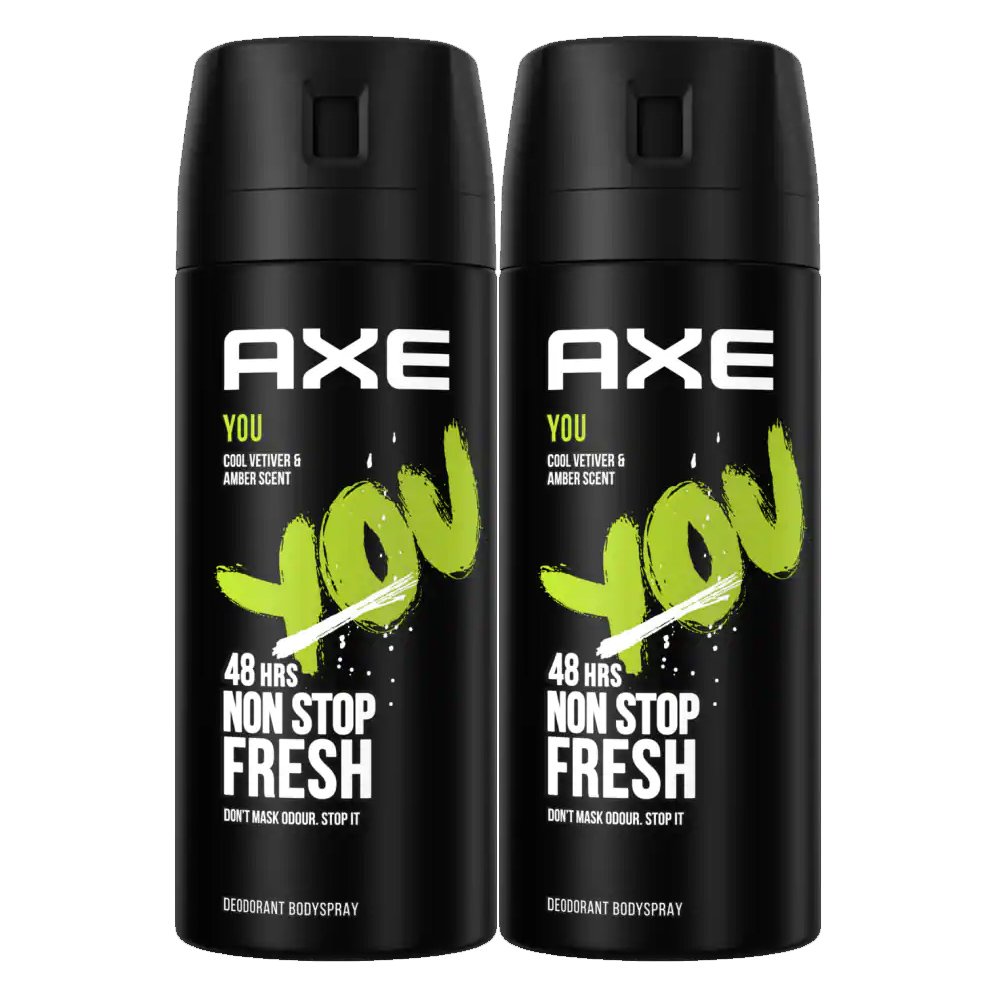 Axe Πακέτο Προσφοράς You 48h Non Stop Fresh Body Spray Αποσμητικό για Αίσθηση Φρεσκάδας & Αυτοπεποίθησης 2x150ml