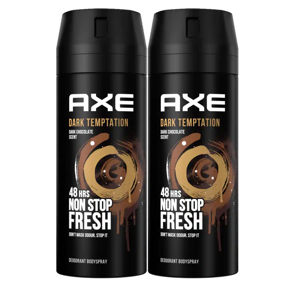 Axe Πακέτο Προσφοράς Dark Temptation Spray Αποσμητικό με Ακαταμάχητο Άρωμα Σοκολάτας 2x150ml