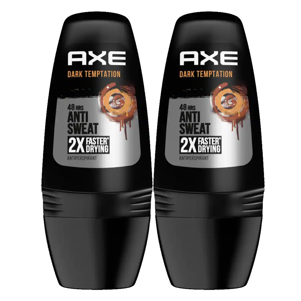 Axe Πακέτο Προσφοράς Dark Temptation 48h Anti Sweat Roll on Antiperspirant Αποσμητικό Αντιιδρωτικό με Ακαταμάχητο Άρωμα 2x50ml