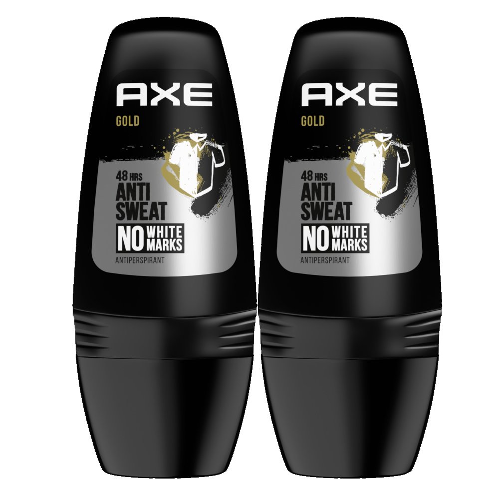Axe Πακέτο Προσφοράς Gold 48h Anti Sweat Roll on Antiperspirant Αποσμητικό Αντιιδρωτικό με Προστασία Κατά των Σημαδιών 2x50ml