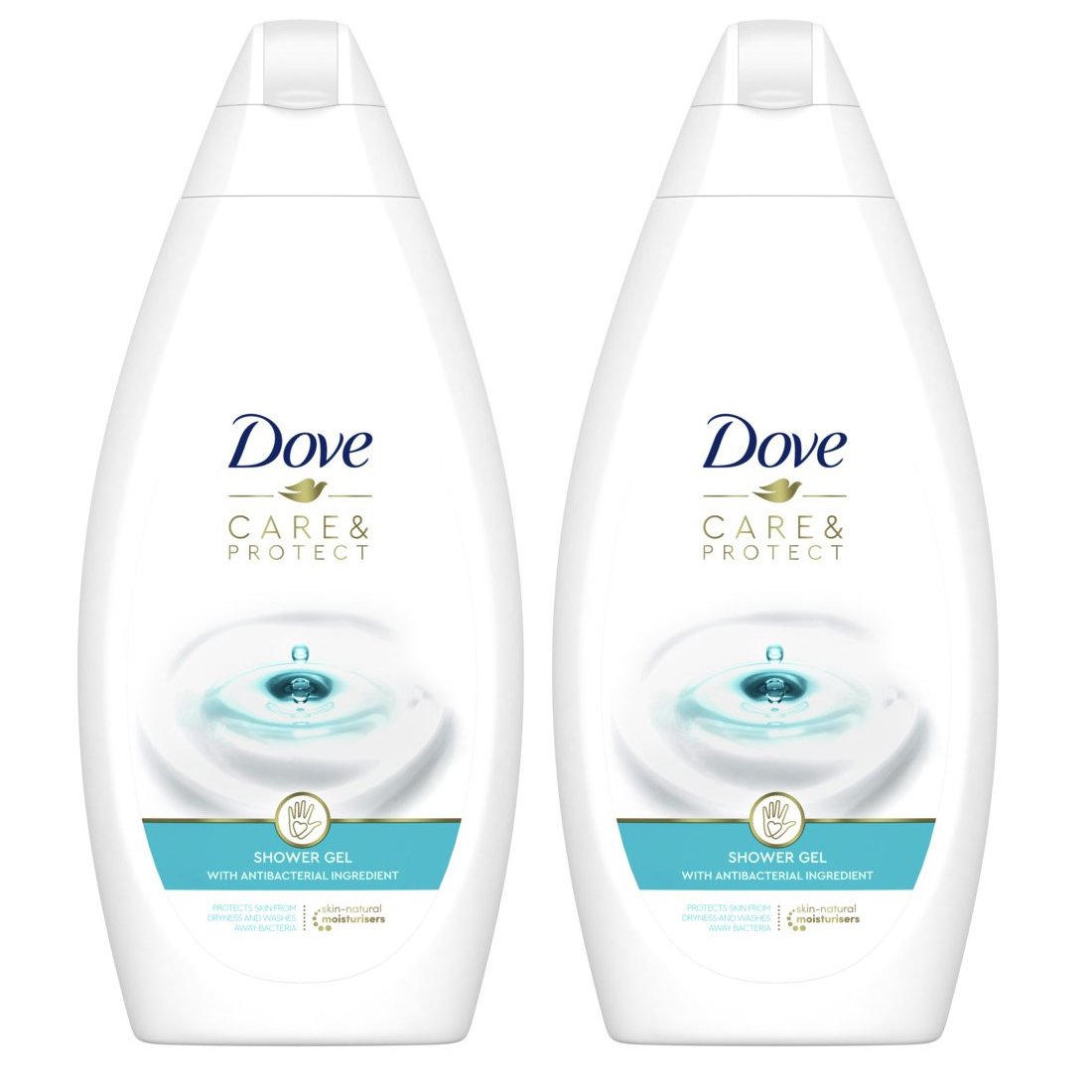 Dove Πακέτο Προσφοράς Care & Protect Shower Gel with Antibacterial Ingredient 2x500ml 1+1 Δώρο