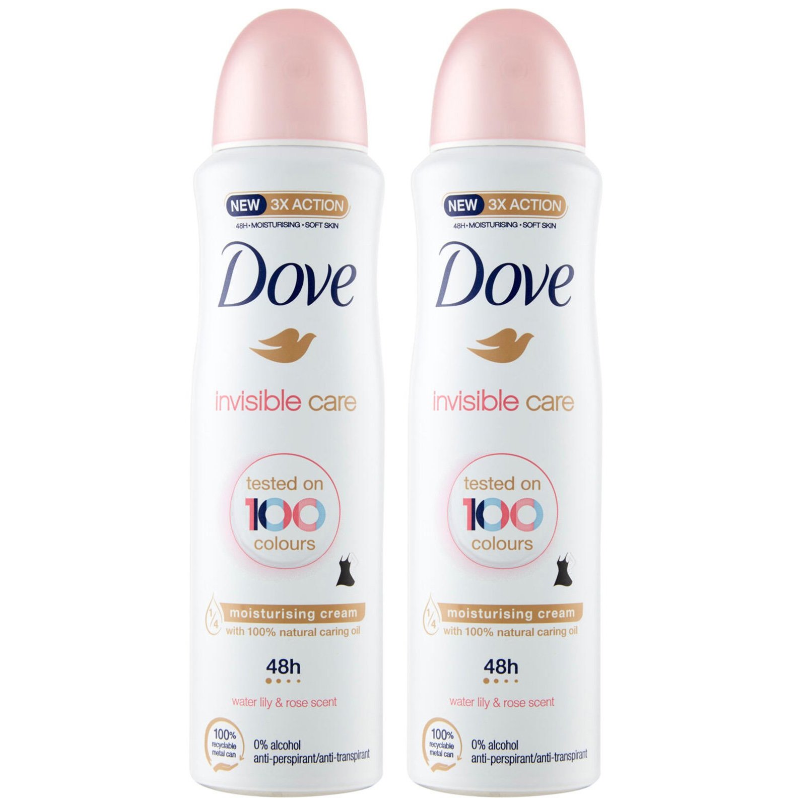 Dove Πακέτο Προσφοράς Invisible Care Αποσμητικό Spray 48ωρης Προστασίας Κατά του Ιδρώτα 2x150ml