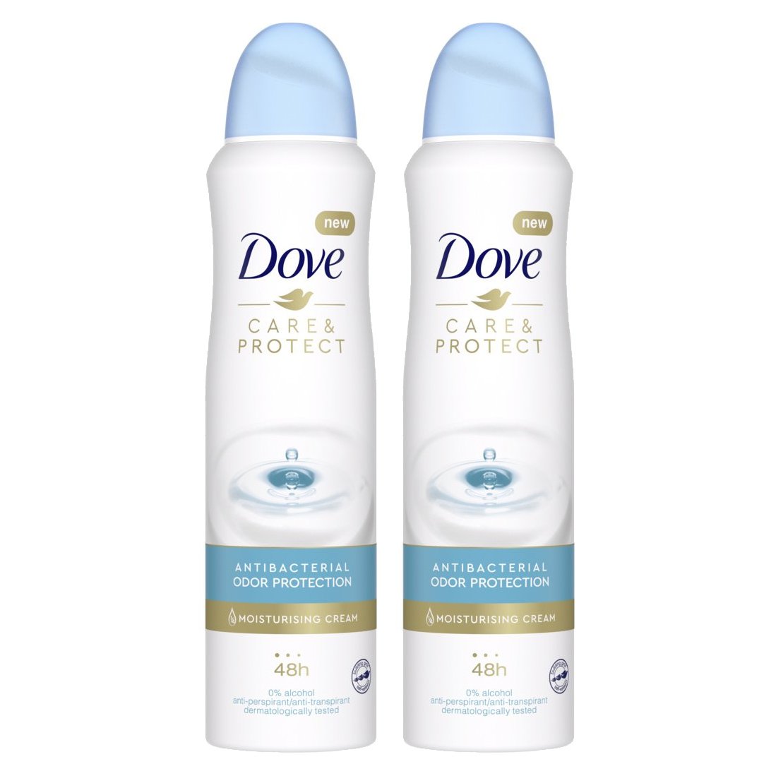 Dove Πακέτο Προσφοράς Care & Protect Antibacterial Odor Protection Spray with Moisturising Cream Αποσμητικό 48ωρης Προστασίας από τη Κακοσμία 2x150ml