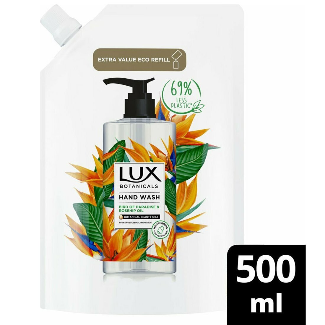 Lux Botanicals Bird of Paradise & Rosehip Oil Hand Wash Refill Κρεμοσάπουνο Χεριών με Σαγηνευτικά Αρώματα Καρπών Αγριοτριανταφυλλιάς 500ml Promo -30%