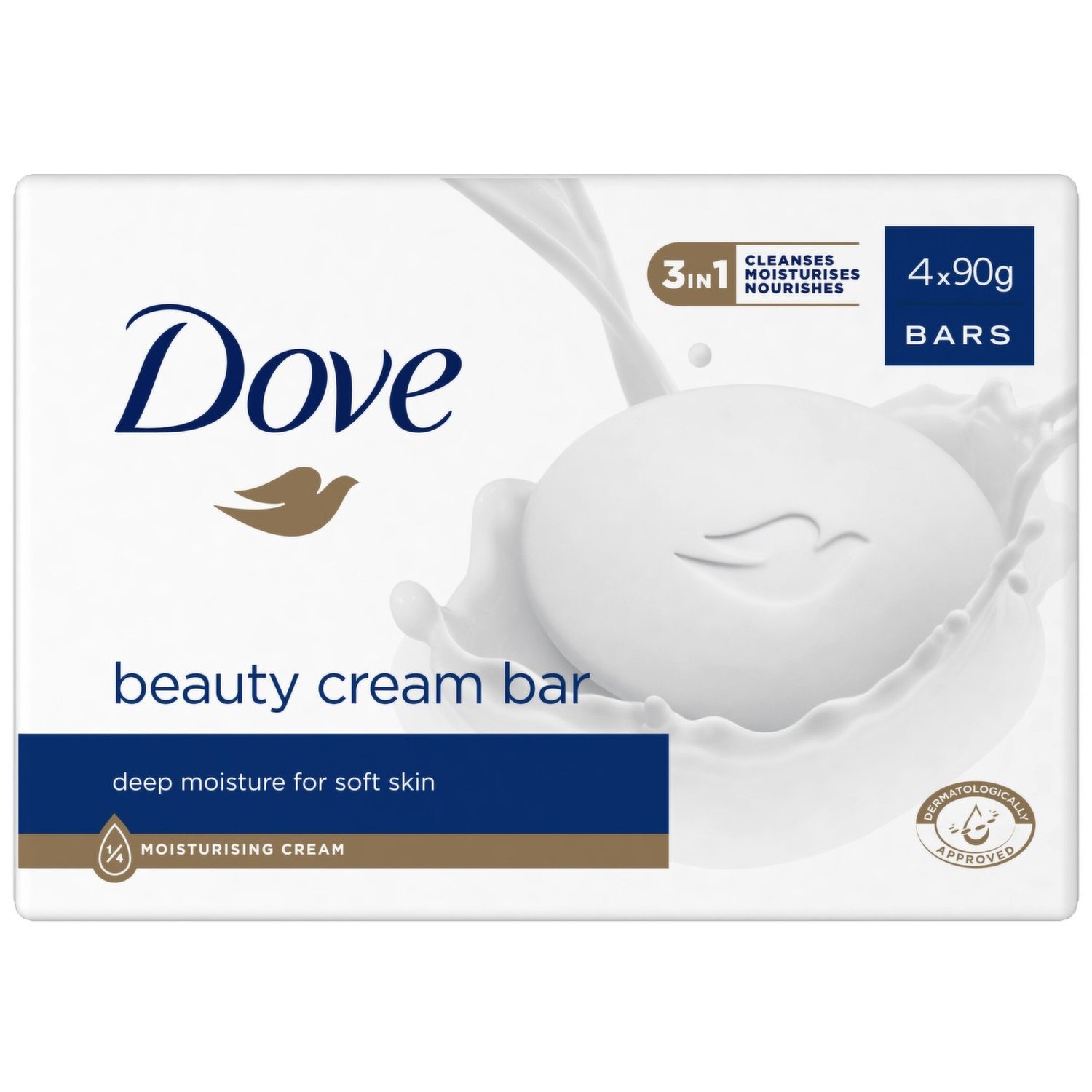 Dove Πακέτο Προσφοράς Original Beauty Cream Bar Ενυδατικό Σαπούνι για Ήπιο Καθαρισμό & Αίσθηση Απαλότητας στην Επιδερμίδα 4x90g