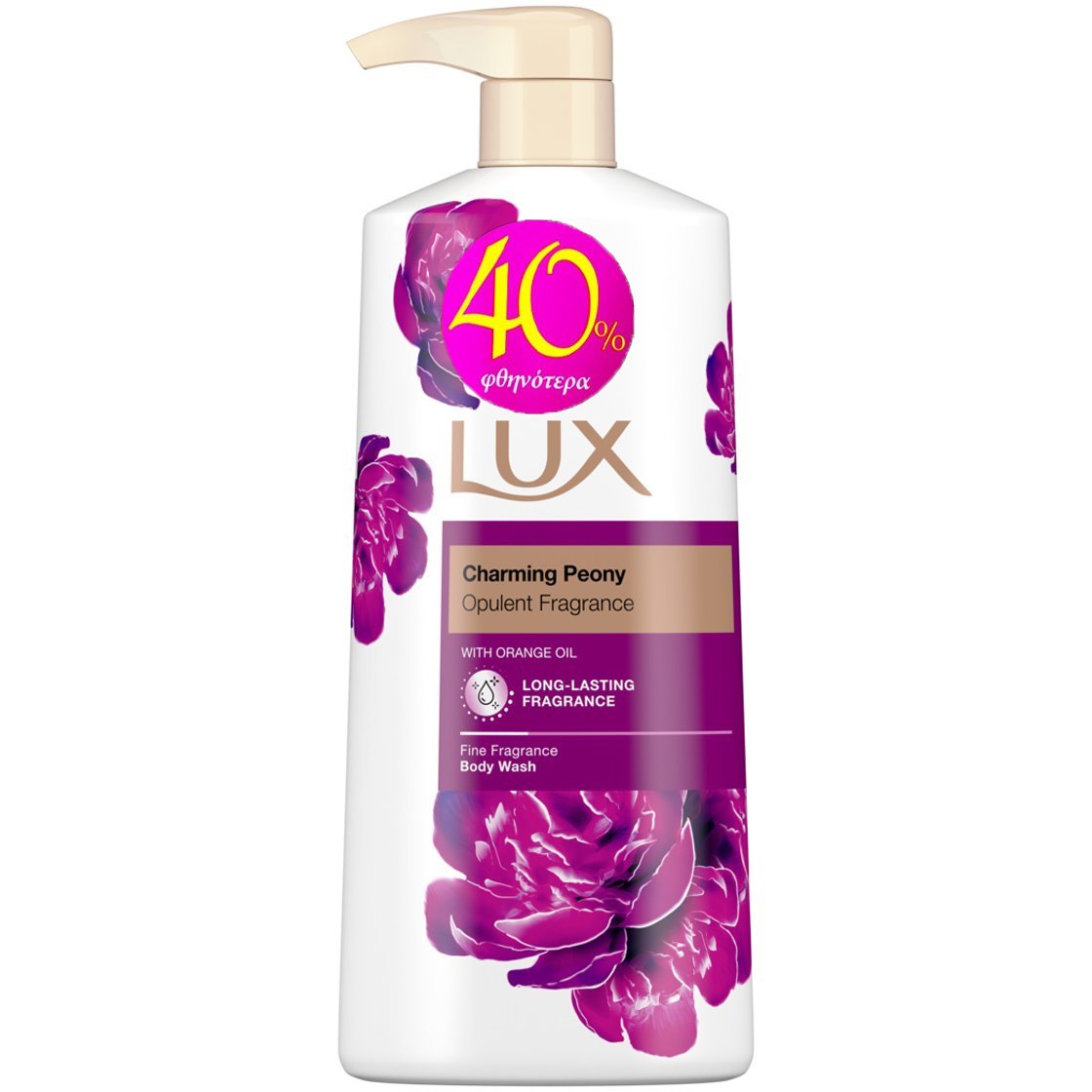 Lux Charming Peony Opulent Fragrance Body Wash Αφρόλουτρο με Μεθυστικό Άρωμα από Έλαιο Πορτοκαλιού 600ml Promo -40%