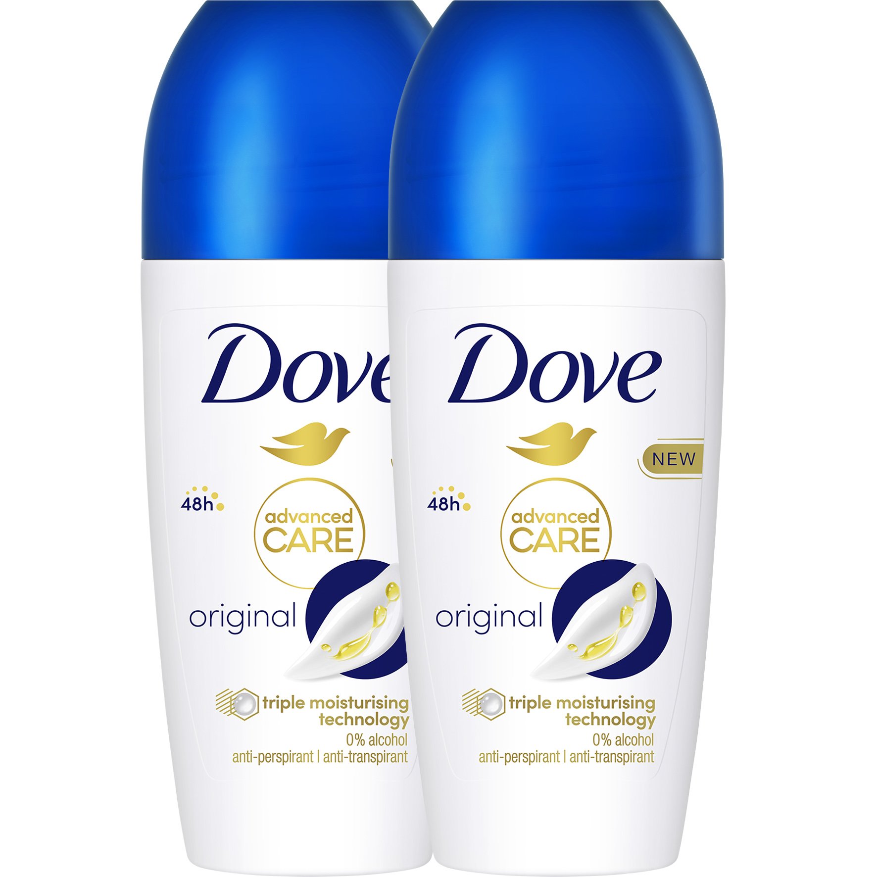 Dove Πακέτο Προσφοράς Roll-On Advanced Care Original Αποσμητικό Roll-On για Αντιιδρωτική Προστασία Έως 48 Ώρες 2x50ml (1+1 Δώρο)