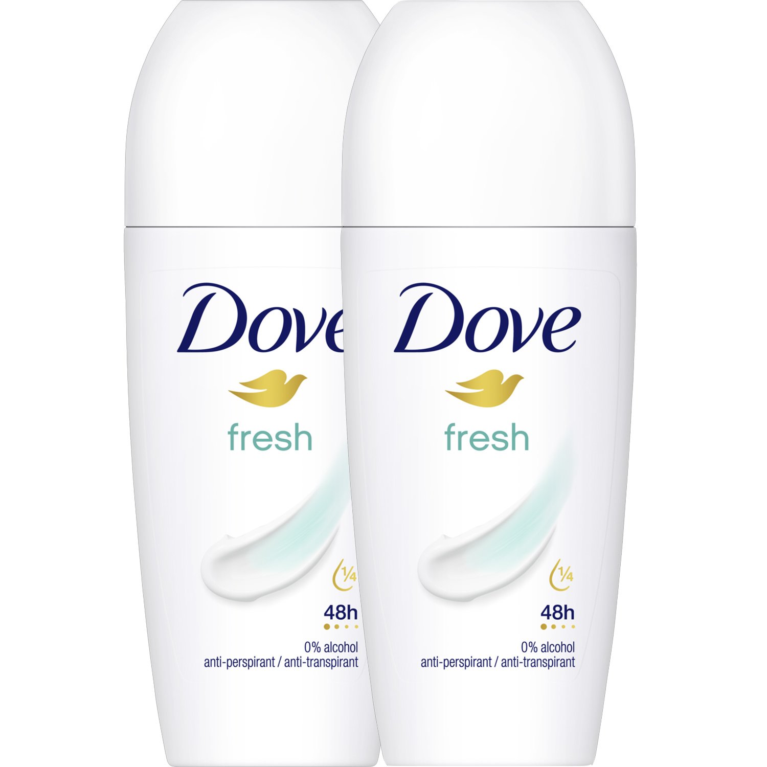 Dove Πακέτο Προσφοράς Roll-On Fresh Αποσμητικό Roll-On για Αντιιδρωτική Προστασία Έως 48 Ώρες με Φρέσκο Άρωμα 2x50ml (1+1 Δώρο)
