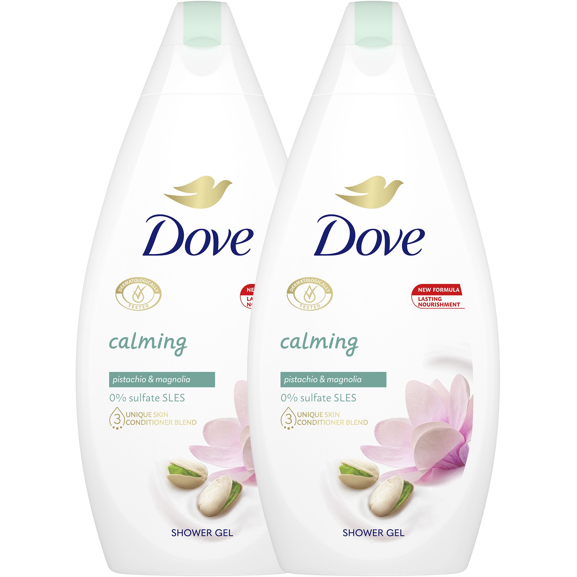 Dove Πακέτο Προσφοράς Calming Pistachio & Magnolia Shower Gel Χαλαρωτικό Αφρόλουτρο με Άρωμα Κρέμας Φιστικιού & Μανόλιας 2x450ml (1+1 Δώρο)