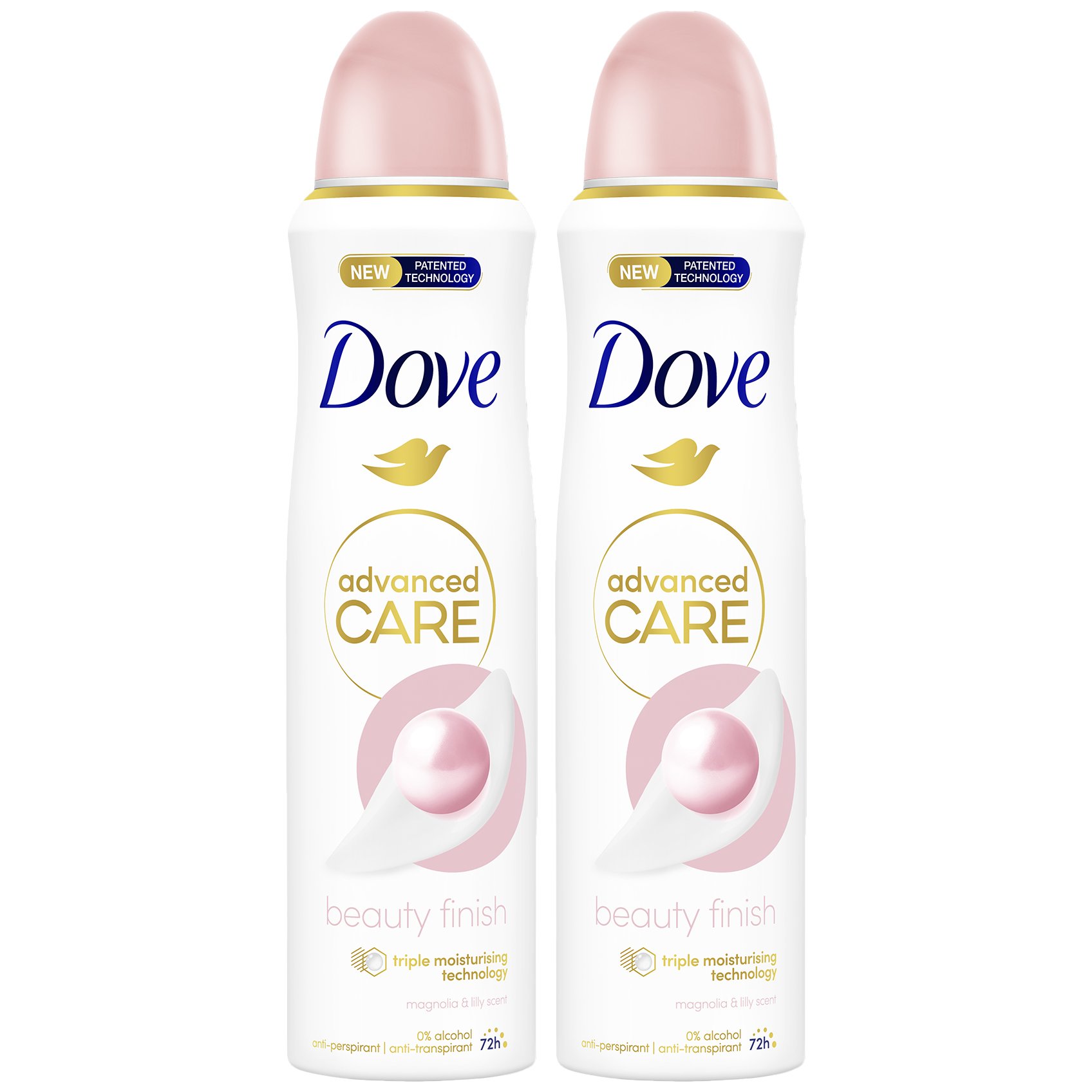 Dove Πακέτο Προσφοράς Advanced Care Beauty Finish 72h Anti-Perspirant Spray 2x150ml (1+1 Δώρο)