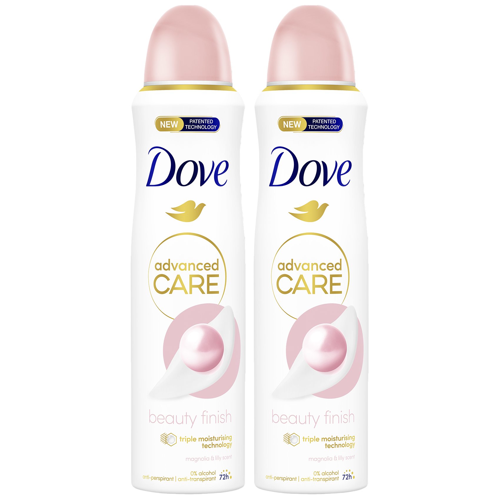Dove Πακέτο Προσφοράς Advanced Care Beauty Finish 72h Anti-Perspirant Spray 2x150ml (1+1 Δώρο)