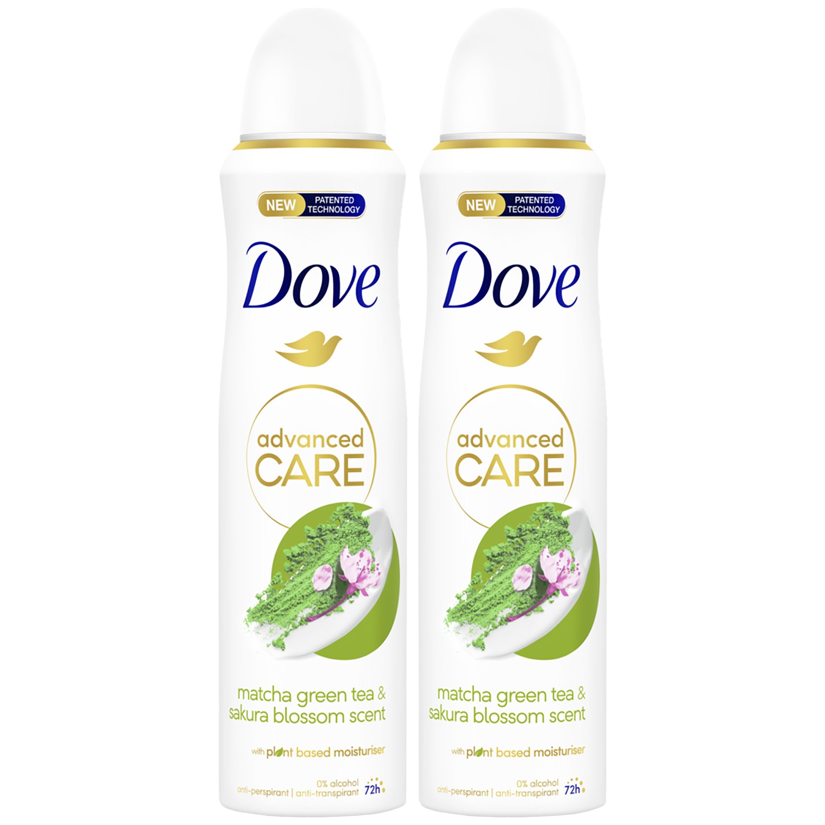 Dove Dove Πακέτο Προσφοράς Advanced Care Matcha 72h Anti-Perspirant Spray 2x150ml (1+1 Δώρο)