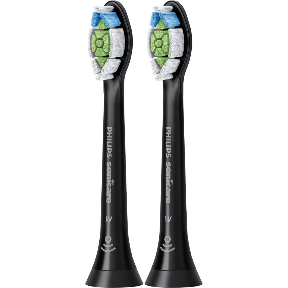 Philips Sonicare Philips Sonicare W2 Optimal White Replacement Head Ανταλλακτικές Κεφαλές Βουρτσίσματος για Προηγμένο Καθαρισμό, Απομάκρυνση των Κηλίδων & πιο Λευκά Δόντια 2 Τεμάχια - Μαύρο