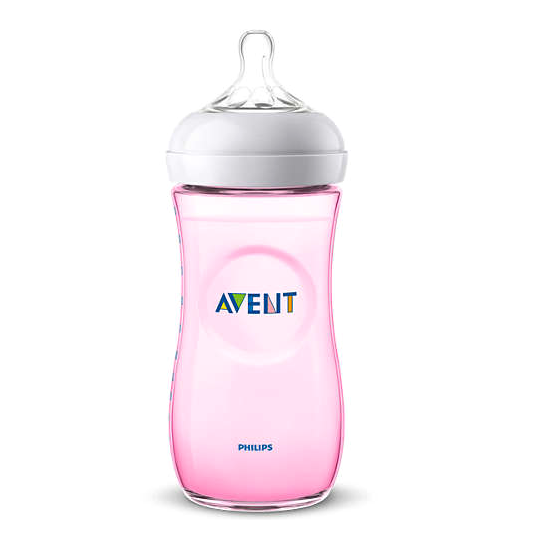 Avent Natural Μπιμπερό για Φυσικό Τάισμα με Θηλή Γρήγορης Ροής 6m+ Χρώμα Ροζ 330ml SCF037/17