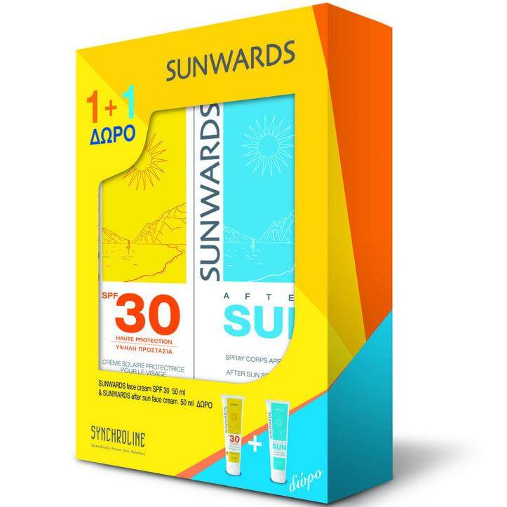 Sunwards Πακέτο Προσφοράς Face Cream Spf30 Αντηλιακή Κρέμα Προσώπου 50ml & Δώρο After Sun Face Cream Γαλάκτωμα 50ml
