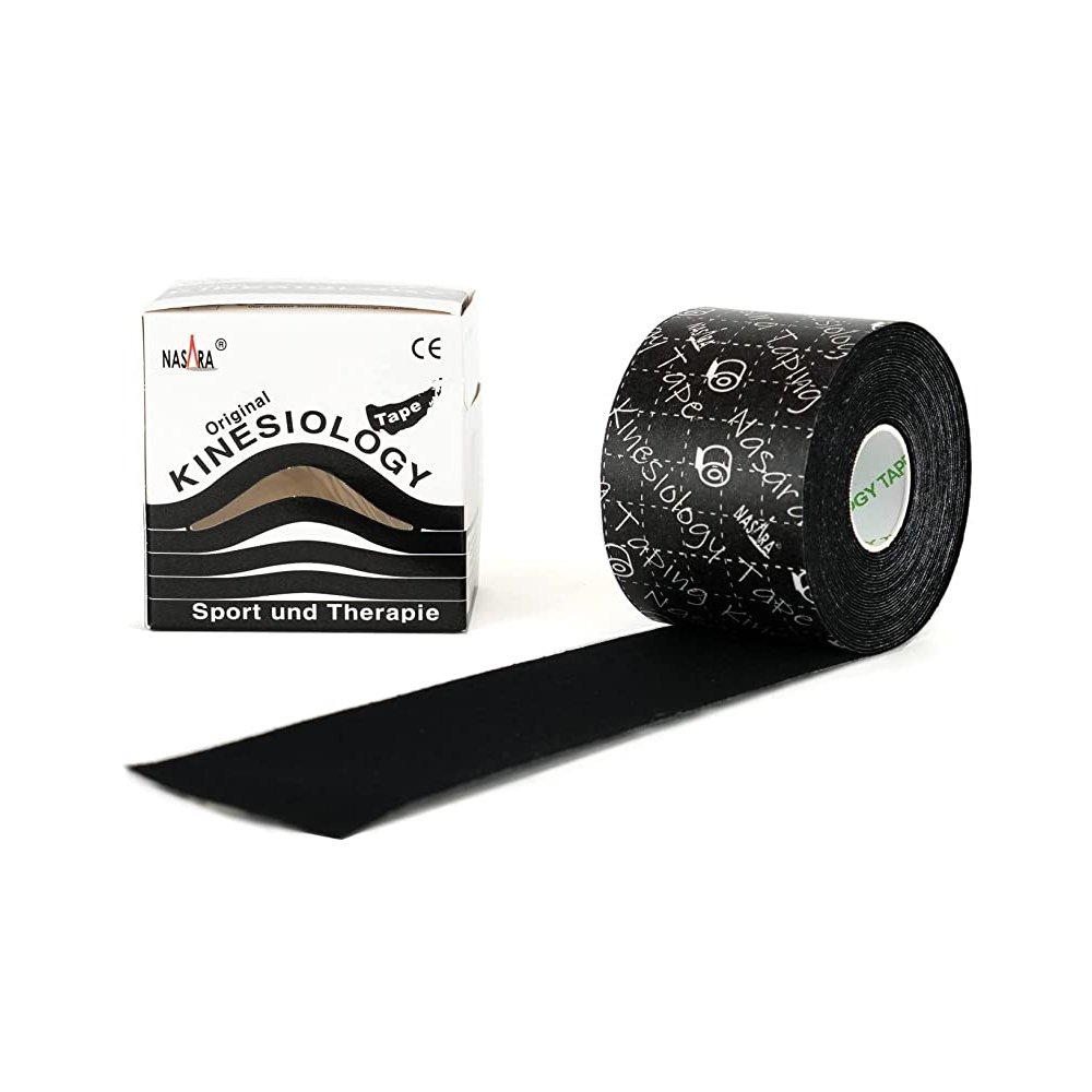 Nasara Kinesiology Tape Sport & Therapy Ταινία Κινησιολογίας 5cmx5m 1 Τεμάχιο – Μαύρο