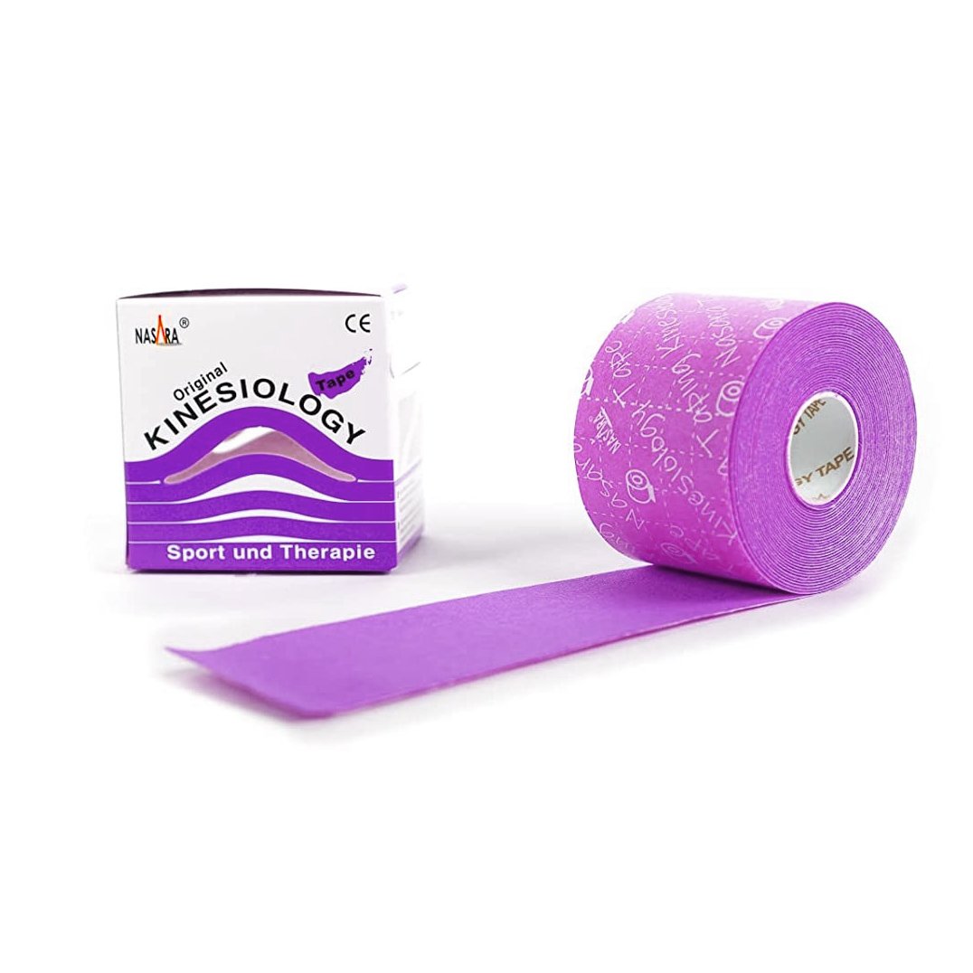 Nasara Kinesiology Tape Sport & Therapy Ταινία Κινησιολογίας & Θεραπείας 5cmx5m 1 Τεμάχιο - Μωβ 45655