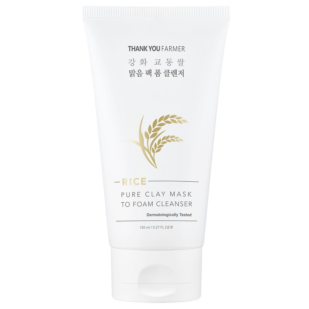Thank You Farmer Thank You Farmer Rice Pure Clay Mask to Foam Cleanser Μάσκα Αργίλου με Εκχύλισμα Ρυζιού που Γίνεται Αφρώδες Καθαριστικό Προσώπου 150ml