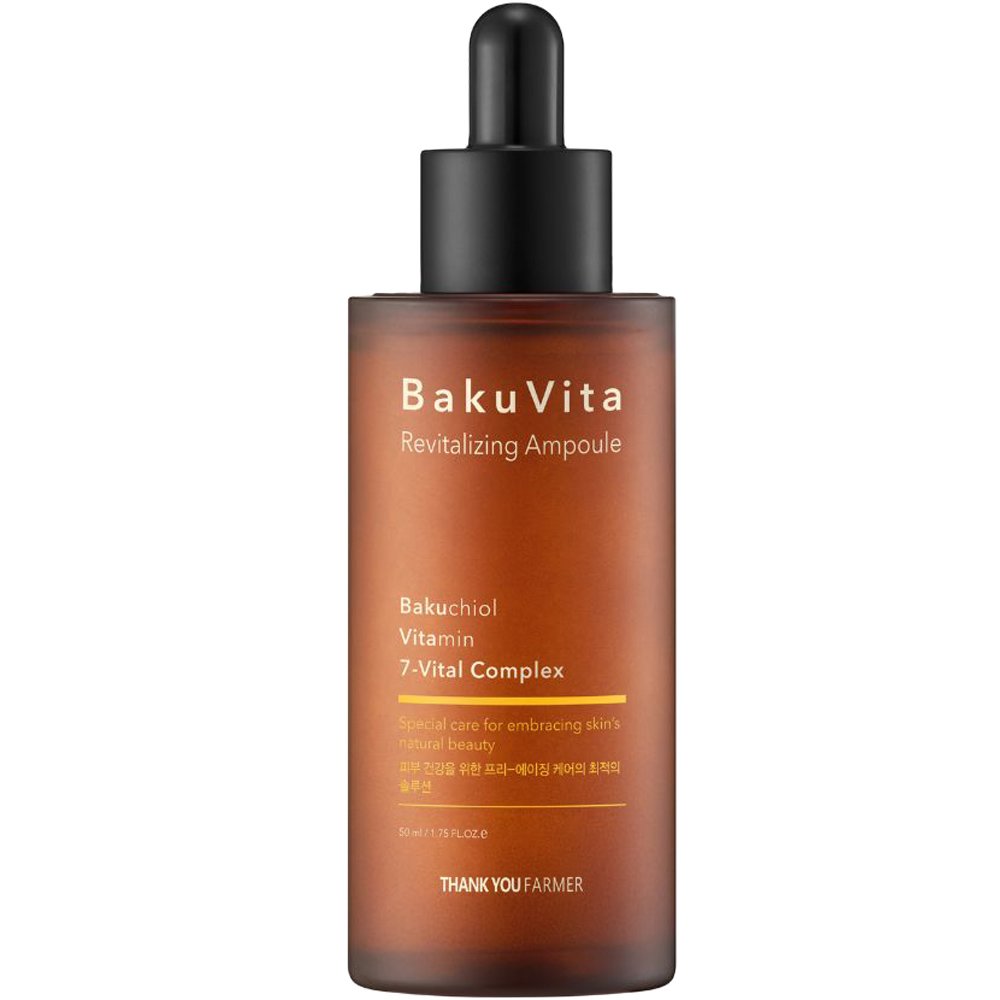 Thank You Farmer Thank You Farmer BakuVita Revitalizing Ampoule Ορός Προσώπου Με Βακουτσιόλη που Συσφίγγει το Δέρμα Ελαχιστοποιεί τους Διεσταλμένους Πόρους & Προάγει μία Υγιή & Ελαστική Επιδερμίδα 50ml