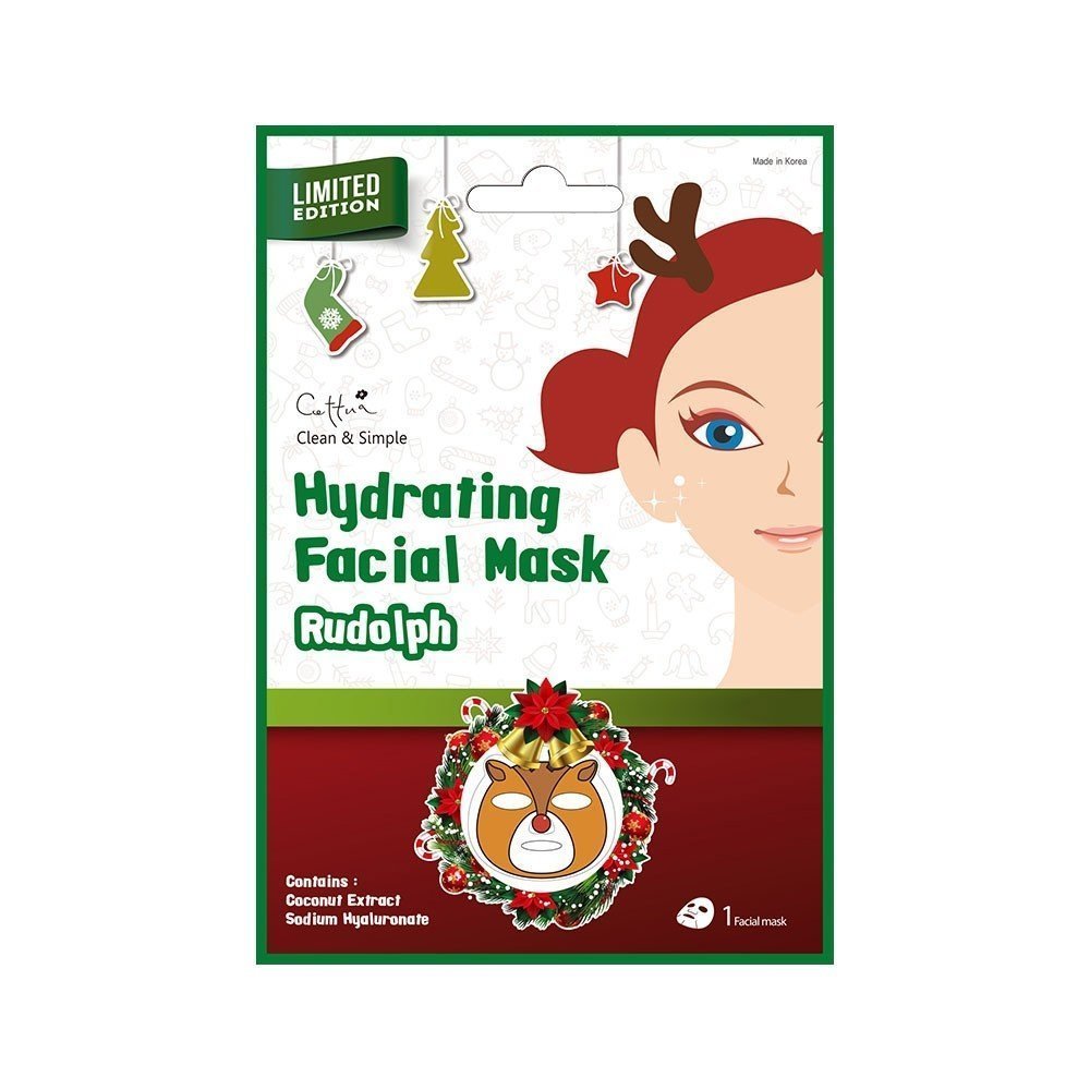 Vican Cettua Limited Edition Hydrating Facial Mask Μάσκα Προσώπου Βαθιάς Ενυδάτωσης σε Προ-τυπωμένο Σχήμα Ρούντολφ 1 Τεμάχιο
