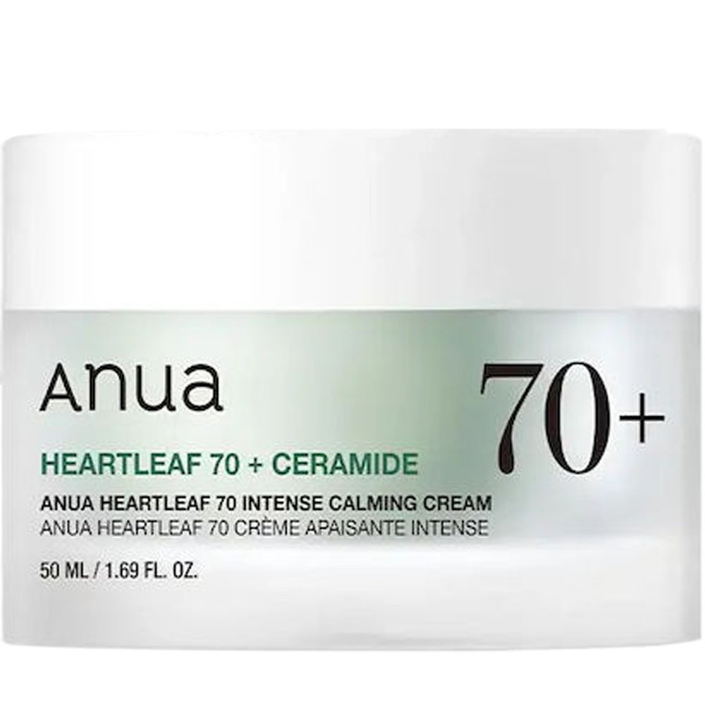Anua Heartleaf 70+ Intense Calming Cream Κρέμα Βαθιάς Εντατικής Ενυδάτωσης & Θρέψης για Ευαίσθητες & με Τάση για Κοκκινίλες Επιδερμίδες 50ml