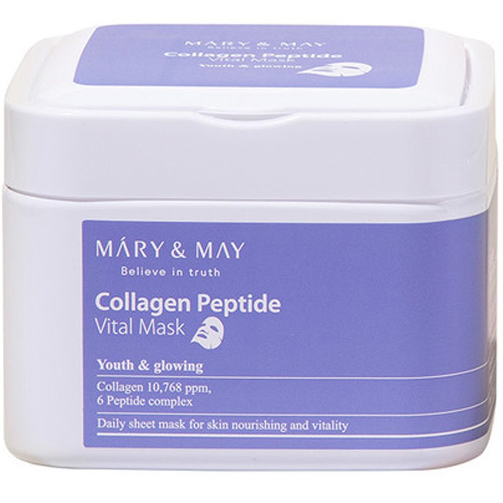 Mary & May Mary May Collagen Peptide Youth & Glowing Vital Mask Υφασμάτινες Μάσκες Προσώπου με Κολλαγόνο & Πεπτίδια για Σφριγηλότητα & Ελαστικότητα 30 Τεμάχια