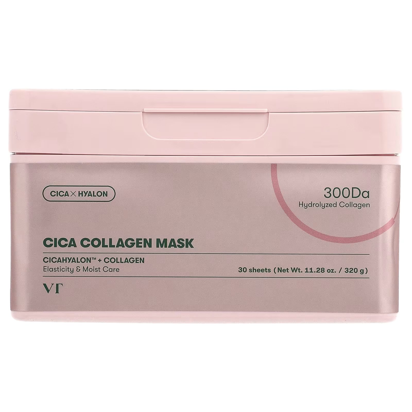 VT Cosmetics Cica Collagen Mask Μάσκες Προσώπου με Κολλαγόνο Καταπράυνσης & Σύσφιξης στην Ξηρή, Κουρασμένη Επιδερμίδα 30 Τεμάχια