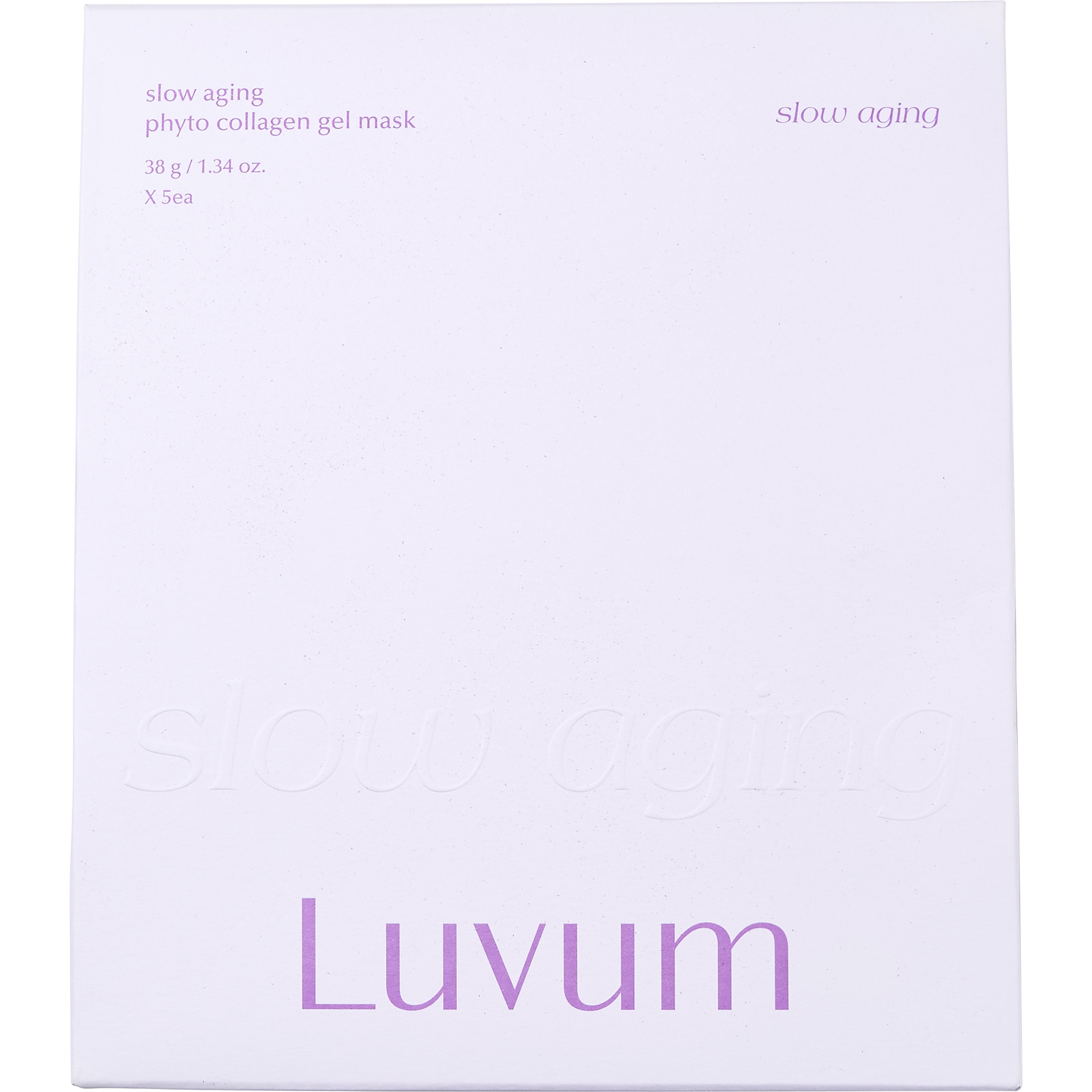 Luvum Luvum Slow Aging Phyto Collagen Gel Mask Μάσκα Προσώπου με Φυτικό Κολλαγόνο & Πεπτίδια 38g x 5 Τεμάχια