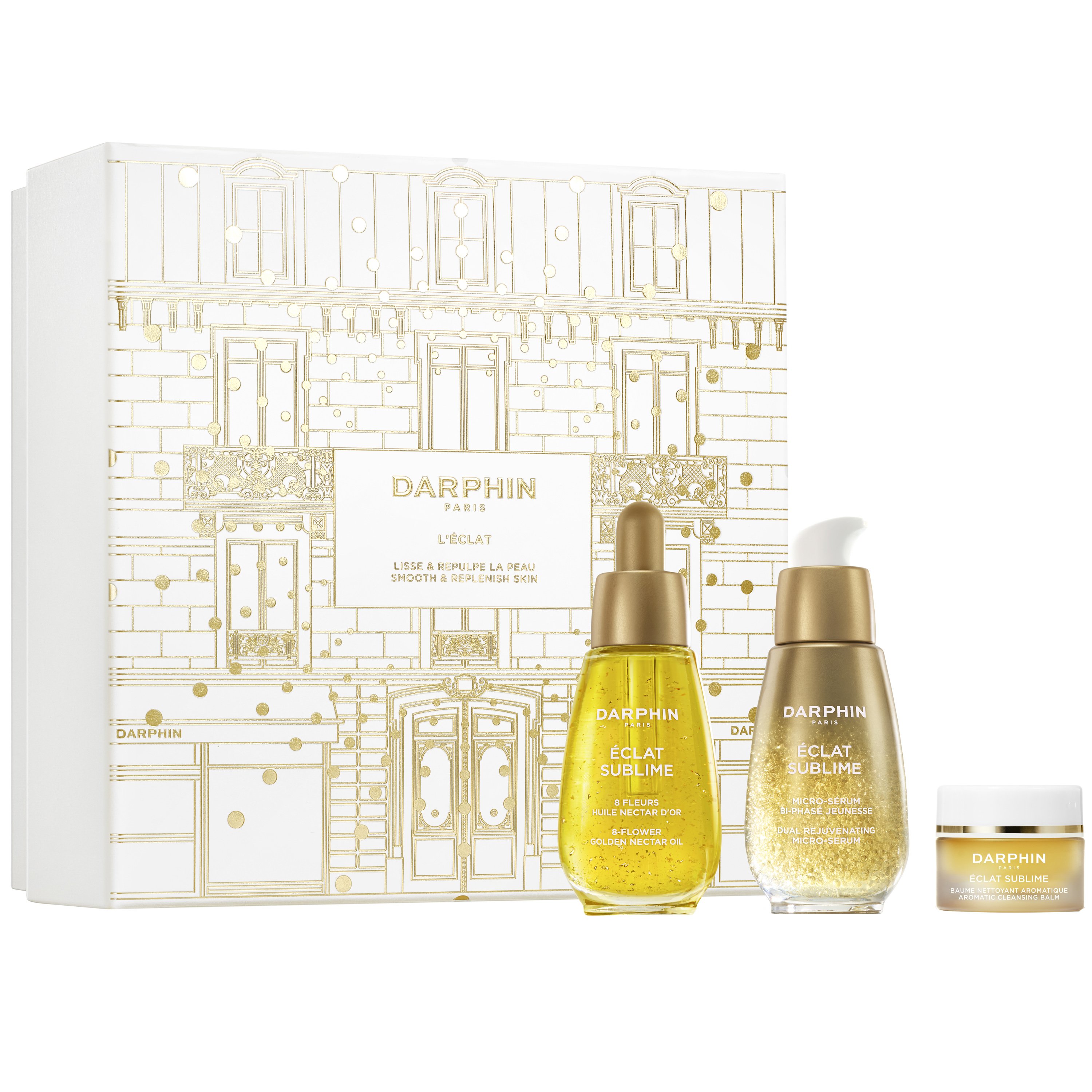 Darphin Darphin Promo Eclat Sublime Dual Rejuvenating Micro-Serum 30ml & 8-Flower Golden Nectar Oil 30ml & Aromatic Cleansing Balm With Rosewood 5ml